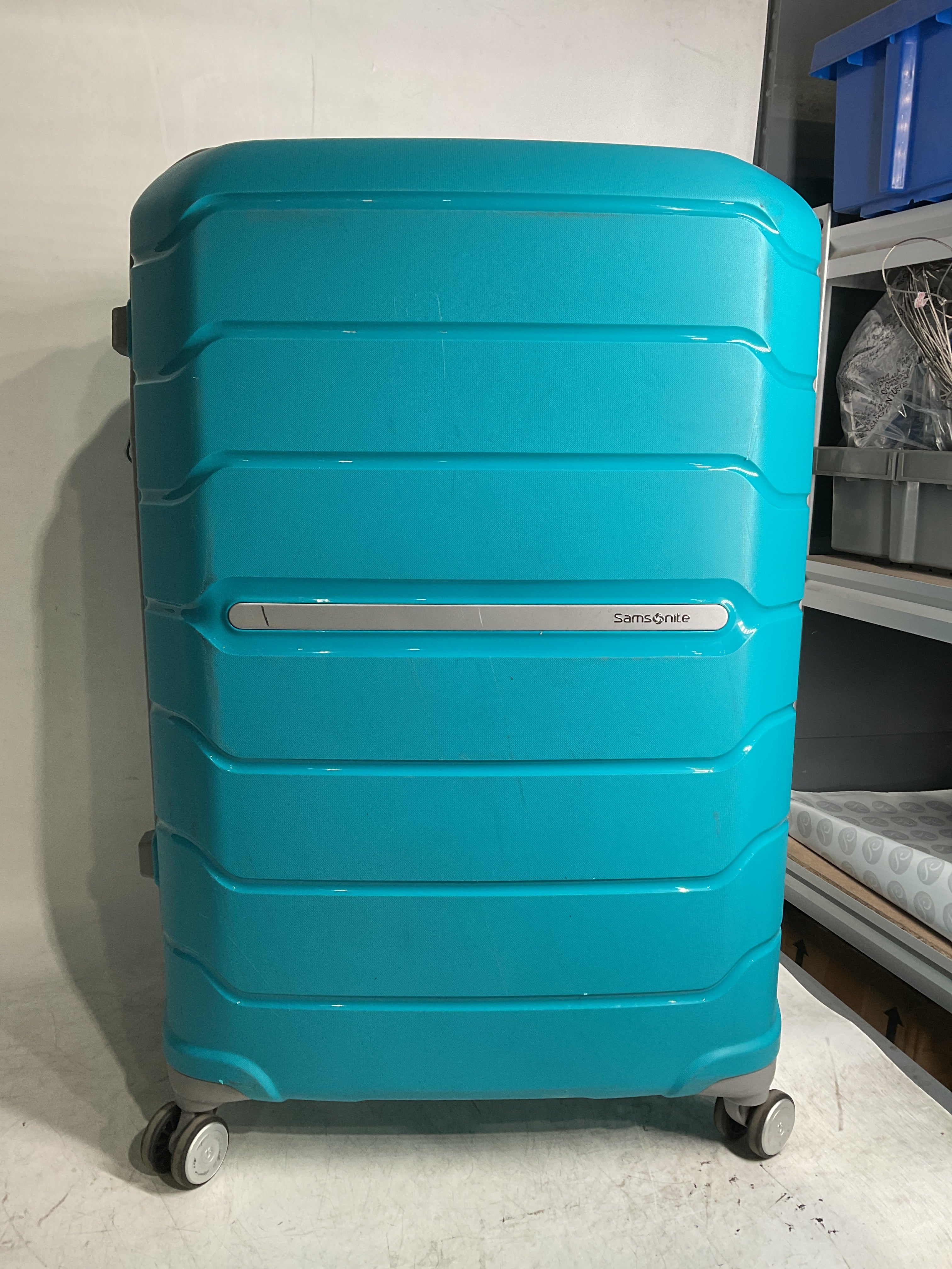 Samsonite Freeform Hardside Expandable with Double Spinner Wheels ( Ocean Blue , Checked-Large 28-Inch ) Ocean Blue Checked Large 28 Inch U1