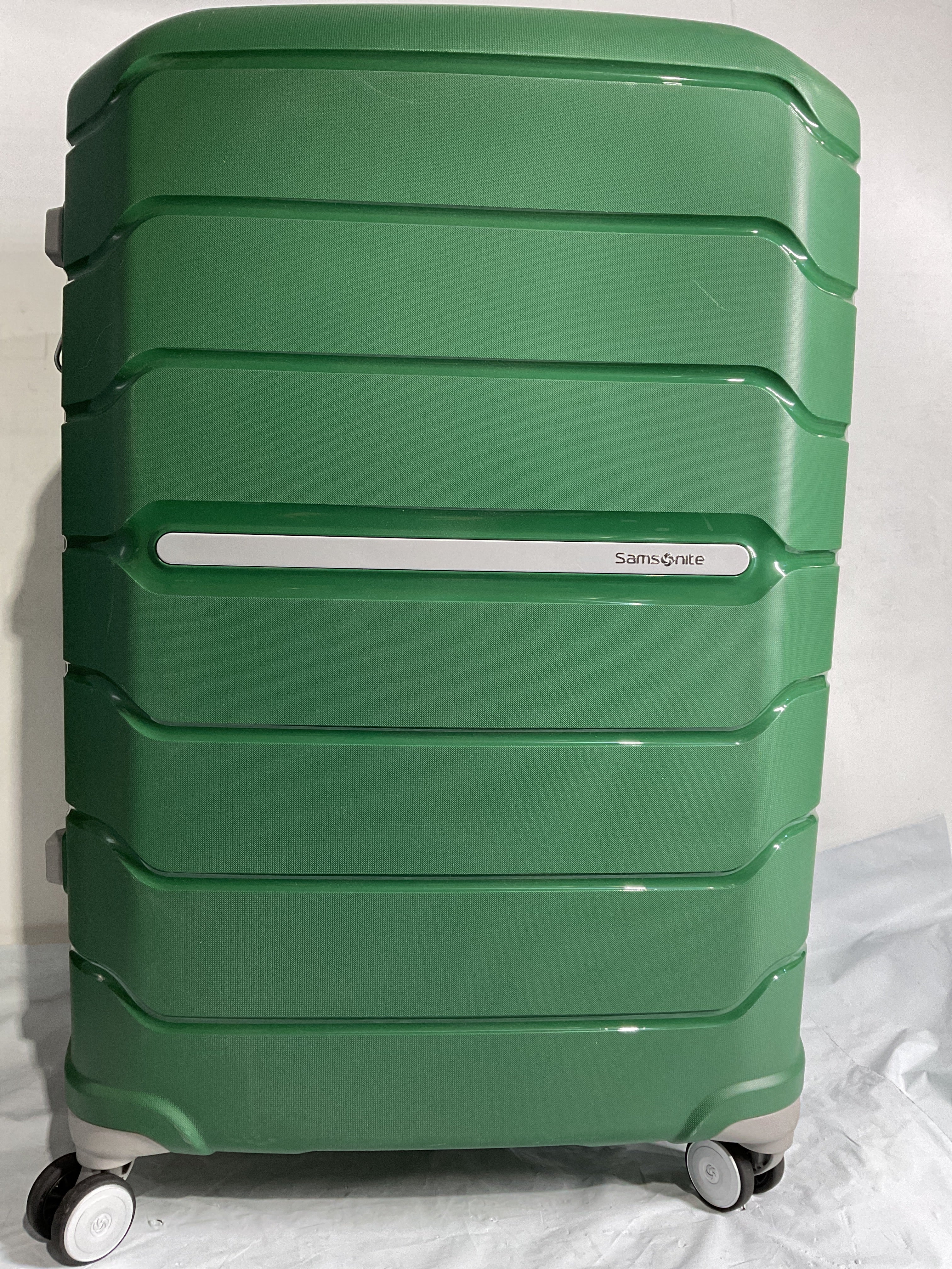 Samsonite Freeform Hardside Expandable with Double Spinner Wheels ( Pine Green , Checked-Large 28-Inch ) Pine Green Checked Large 28 Inch U4