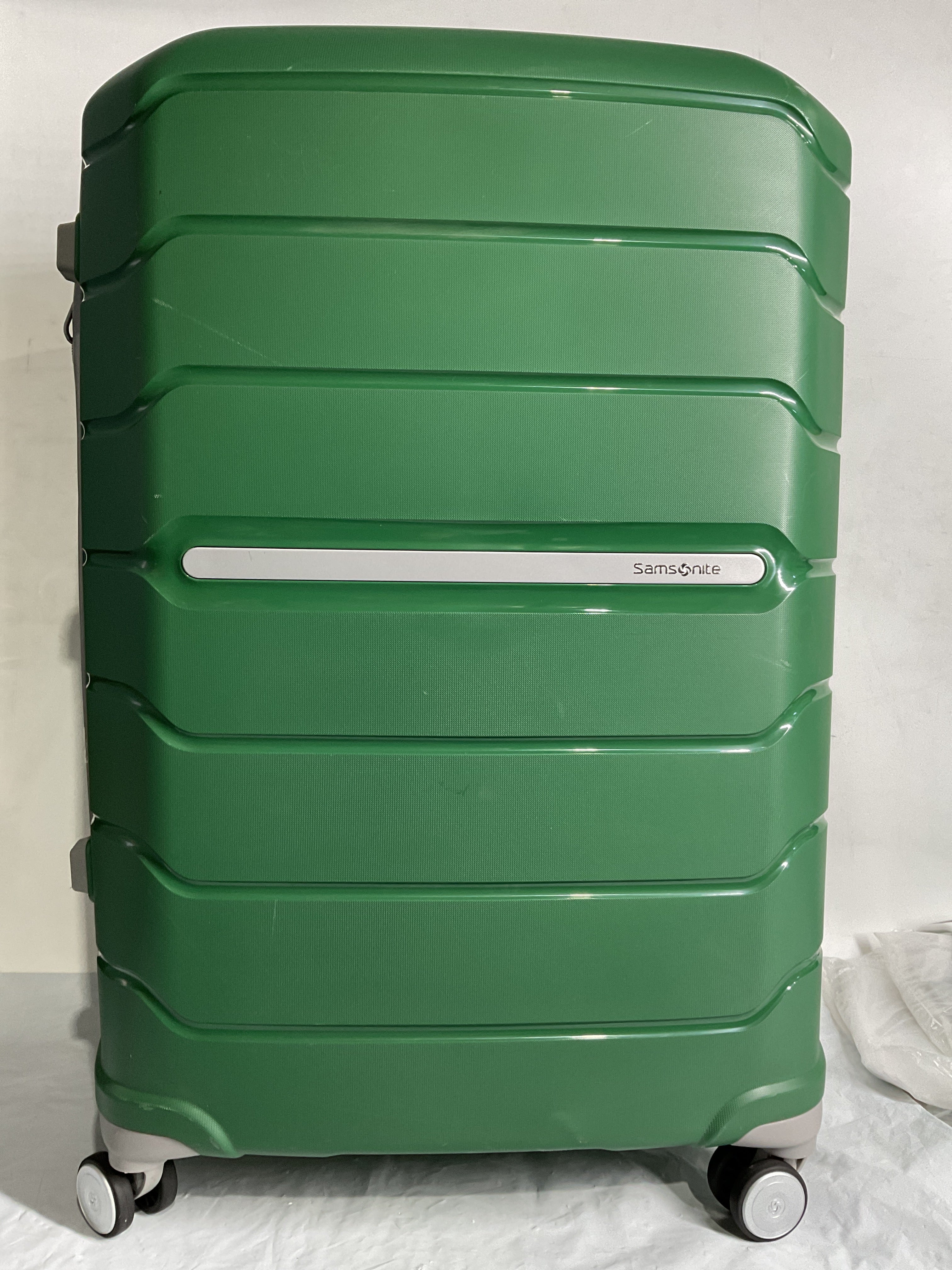 Samsonite Freeform Hardside Expandable with Double Spinner Wheels ( Pine Green , Checked-Large 28-Inch ) Pine Green Checked Large 28 Inch U5