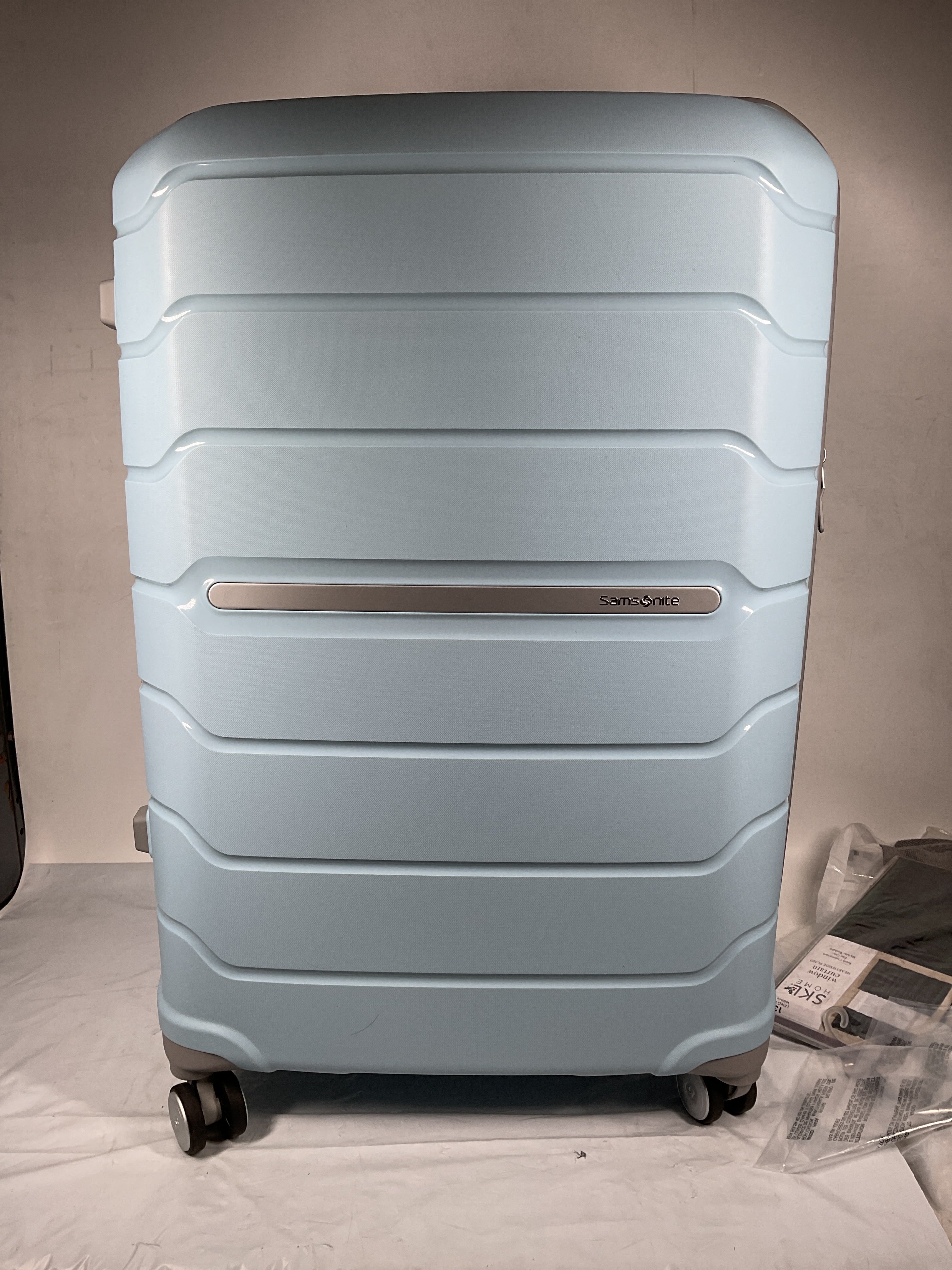 Samsonite Freeform Hardside Expandable with Double Spinner Wheels ( Sky Blue , Checked-Large Spinner ) Sky Blue Checked Large Spinner U1