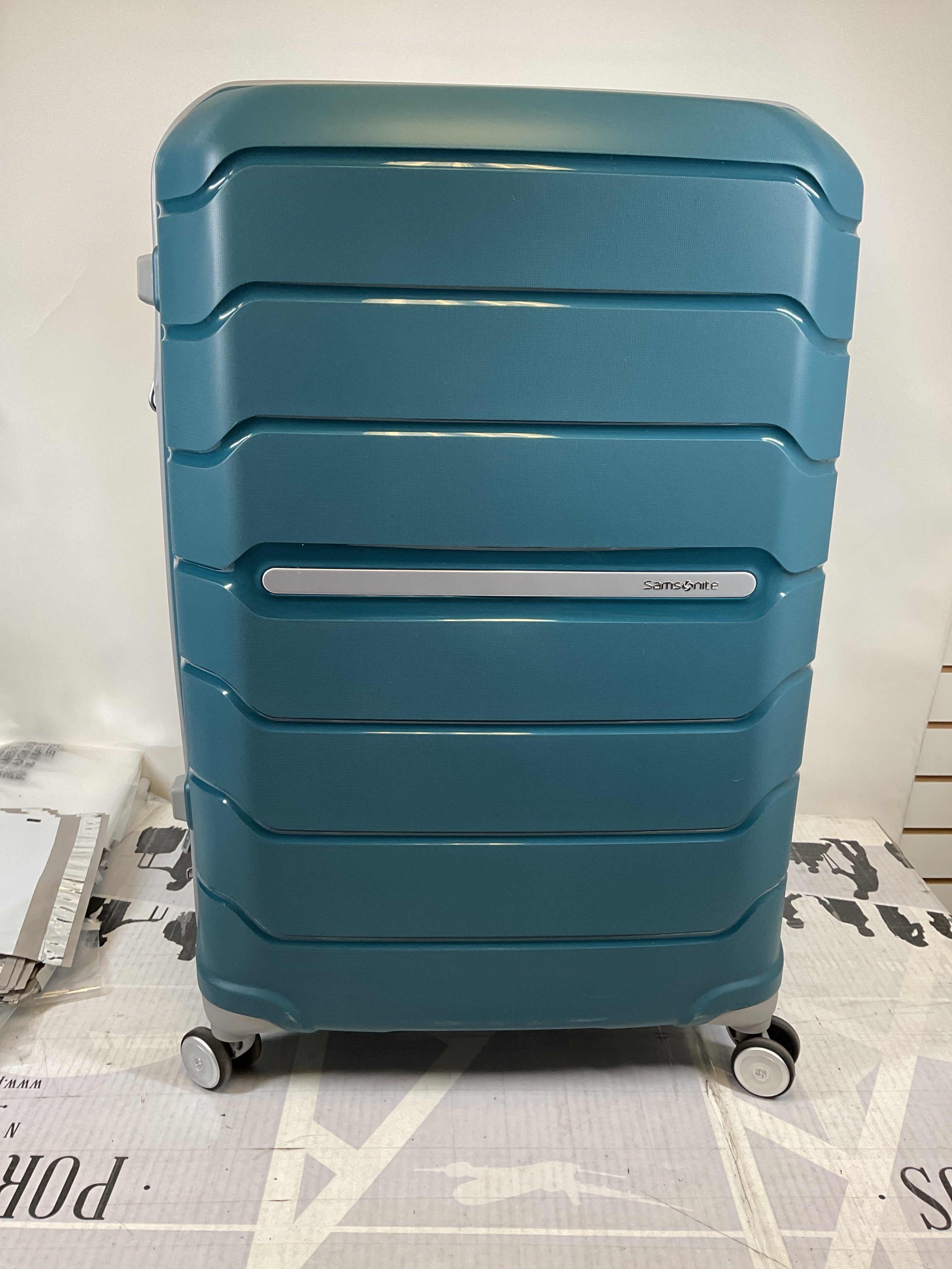 Samsonite Freeform Hardside Expandable with Double Spinner Wheels ( Dark Teal , Checked-Large Spinner ) Dark Teal Checked Large Spinner U11