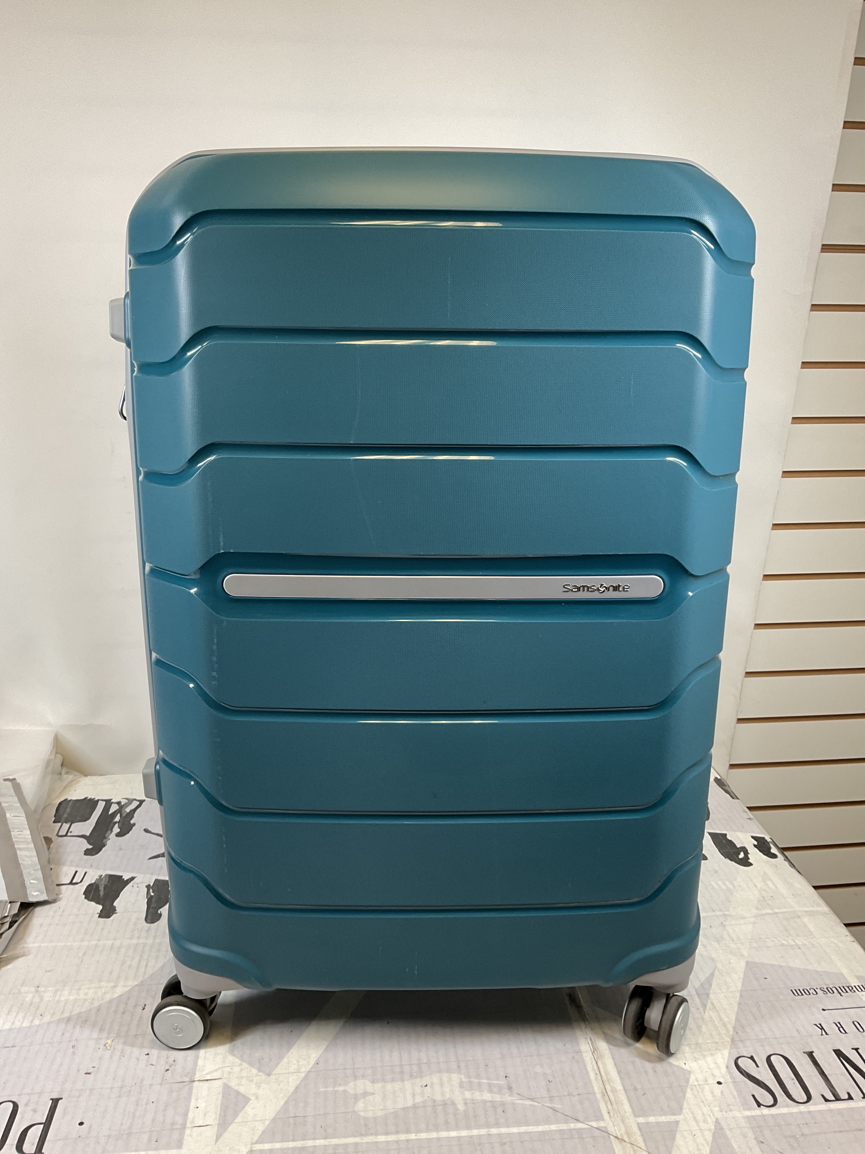 Samsonite Freeform Hardside Expandable with Double Spinner Wheels ( Dark Teal , Checked-Large Spinner ) Dark Teal Checked Large Spinner U12