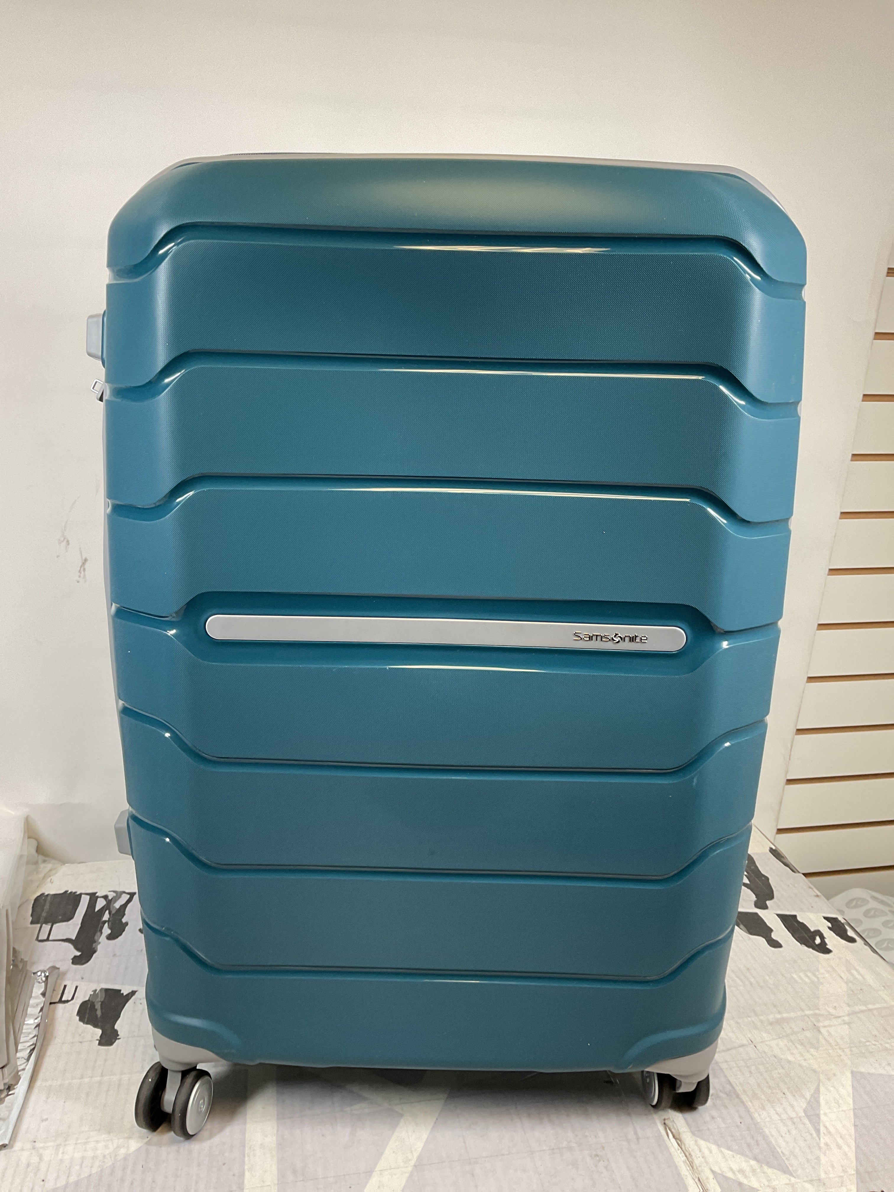 Samsonite Freeform Hardside Expandable with Double Spinner Wheels ( Dark Teal , Checked-Large Spinner ) Dark Teal Checked Large Spinner U14