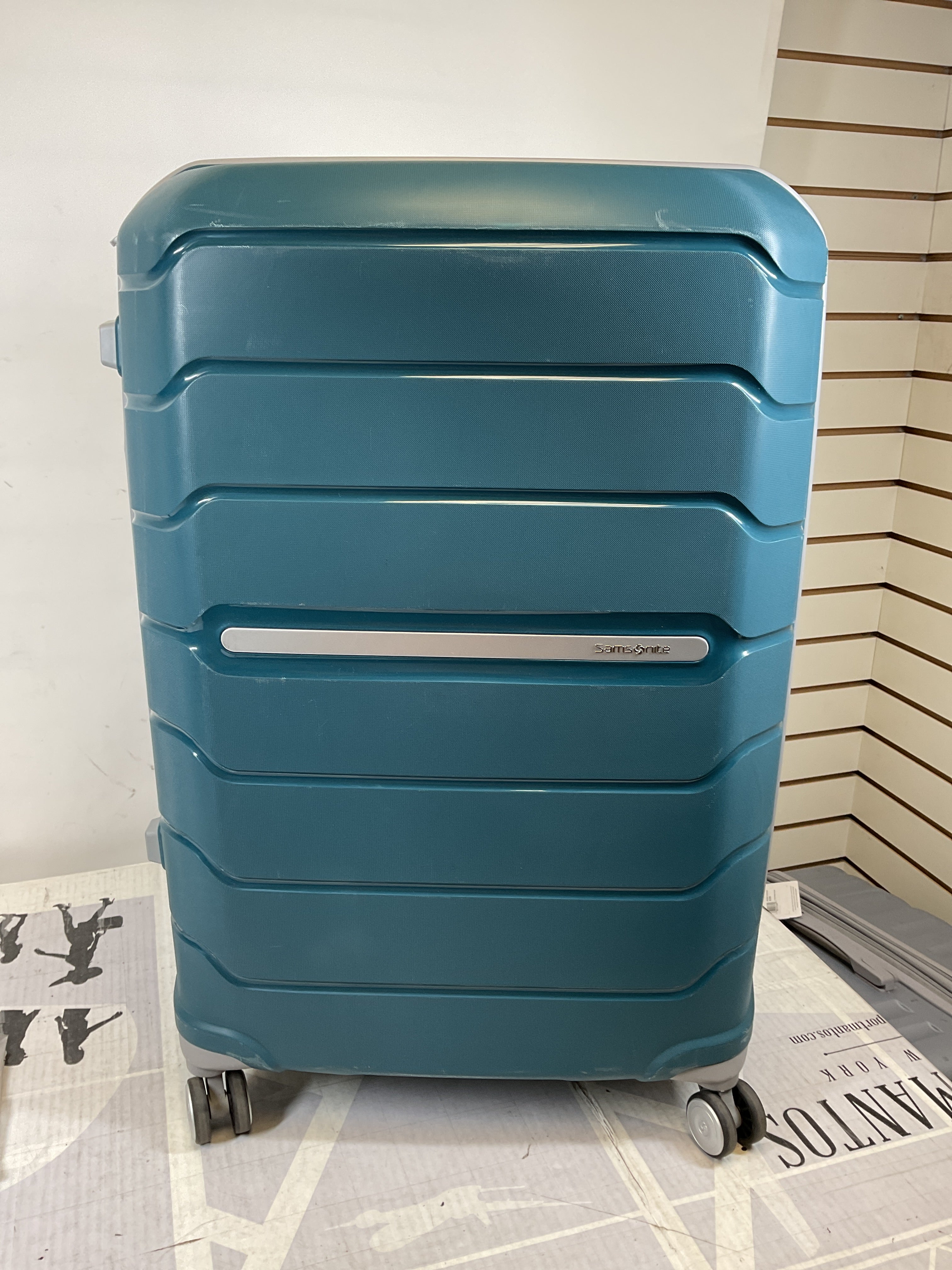 Samsonite Freeform Hardside Expandable with Double Spinner Wheels ( Dark Teal , Checked-Large Spinner ) Dark Teal Checked Large Spinner U15