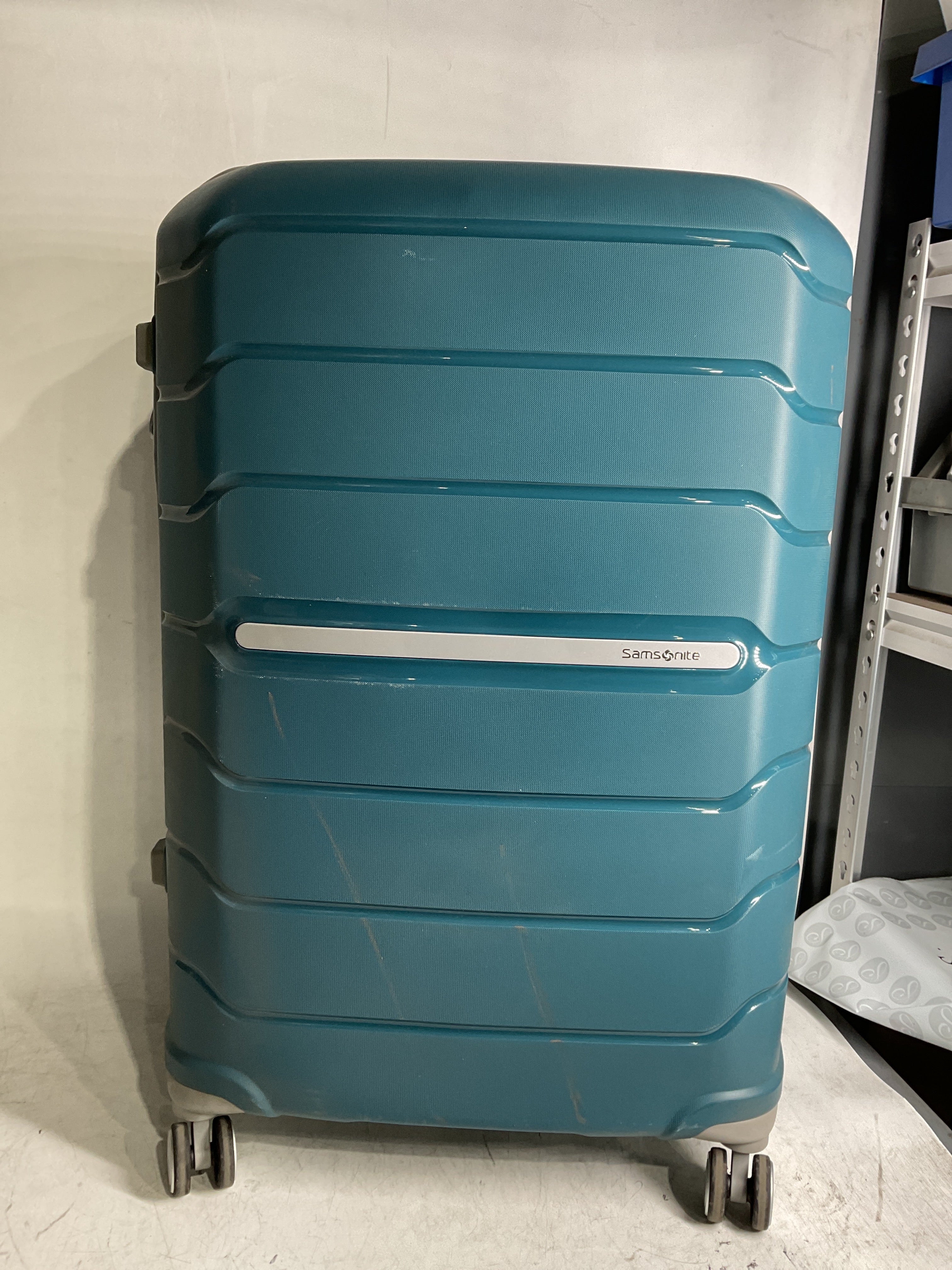 Samsonite Freeform Hardside Expandable with Double Spinner Wheels ( Dark Teal , Checked-Large 28-Inch ) Dark Teal Checked Large 28 Inch U2