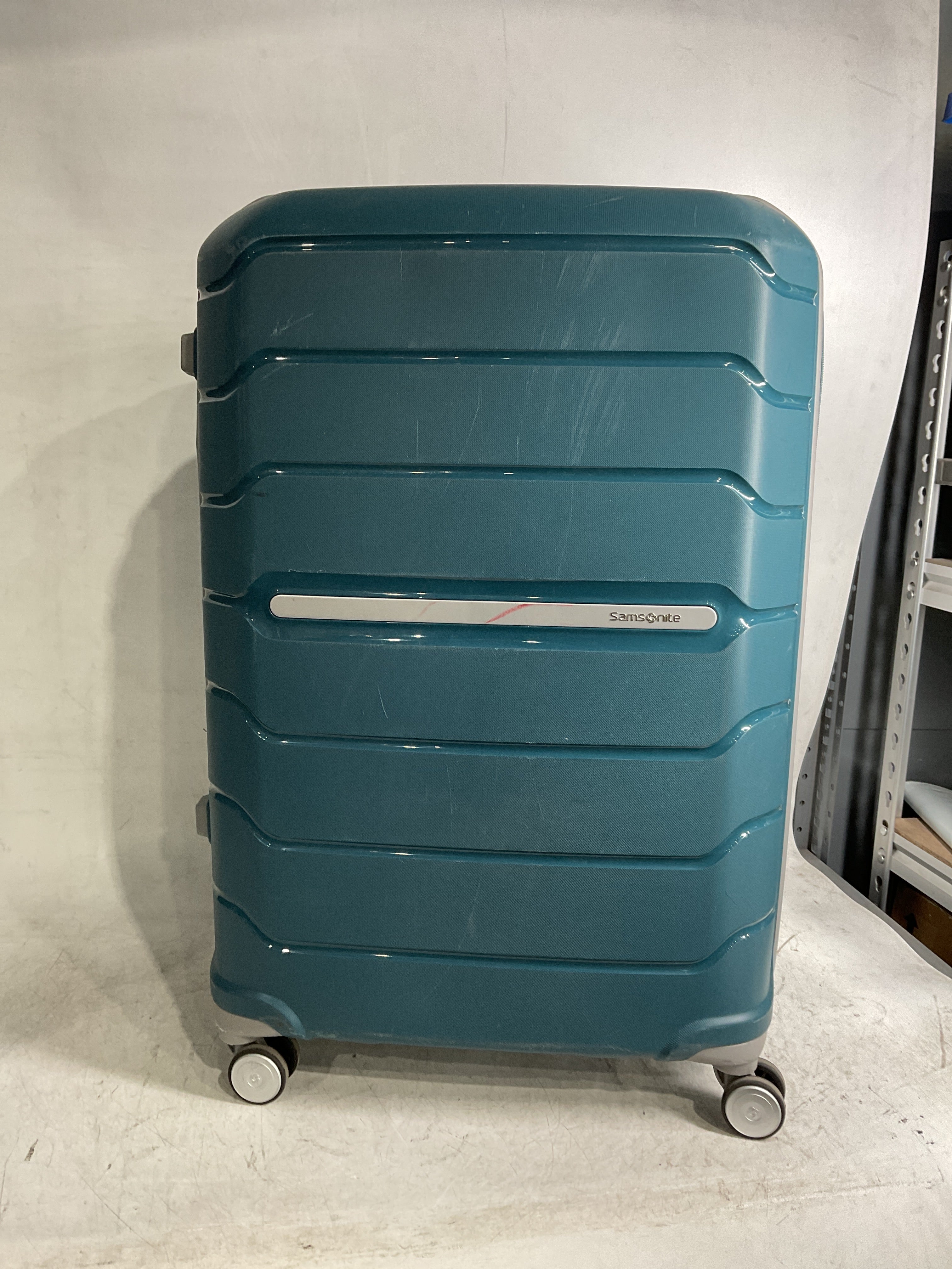 Samsonite Freeform Hardside Expandable with Double Spinner Wheels ( Dark Teal , Checked-Large 28-Inch ) Dark Teal Checked Large 28 Inch U4