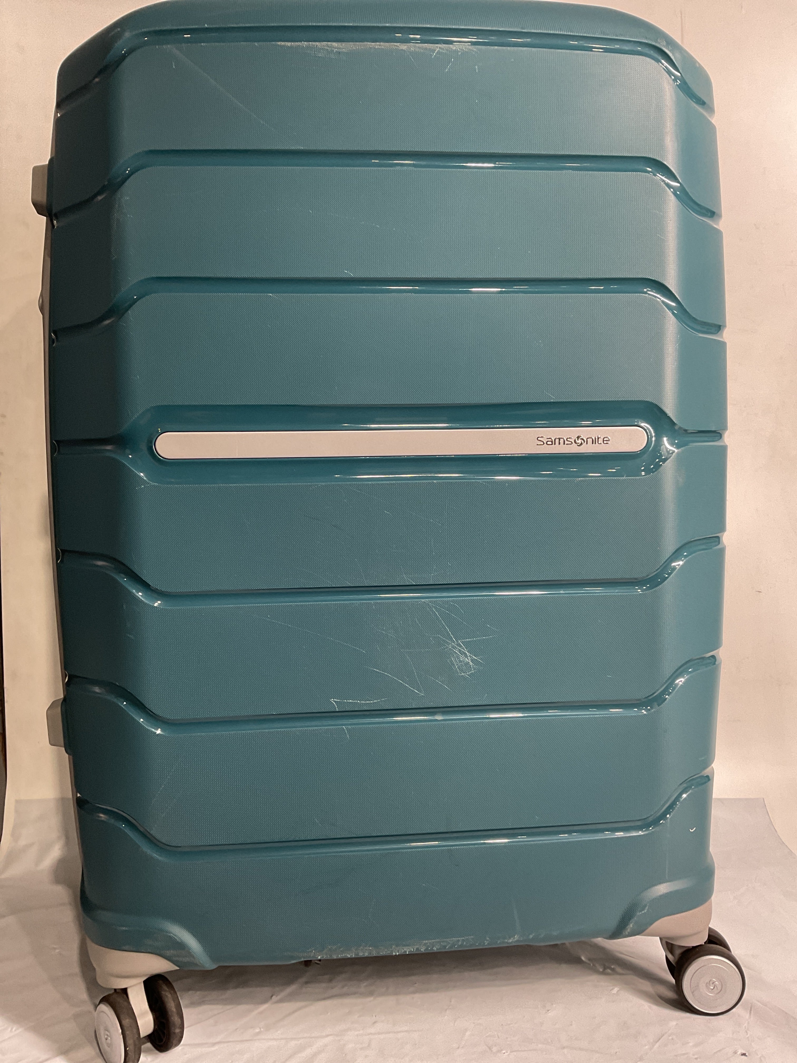 Samsonite Freeform Hardside Expandable with Double Spinner Wheels ( Dark Teal , Checked-Large 28-Inch ) Dark Teal Checked Large 28 Inch U6