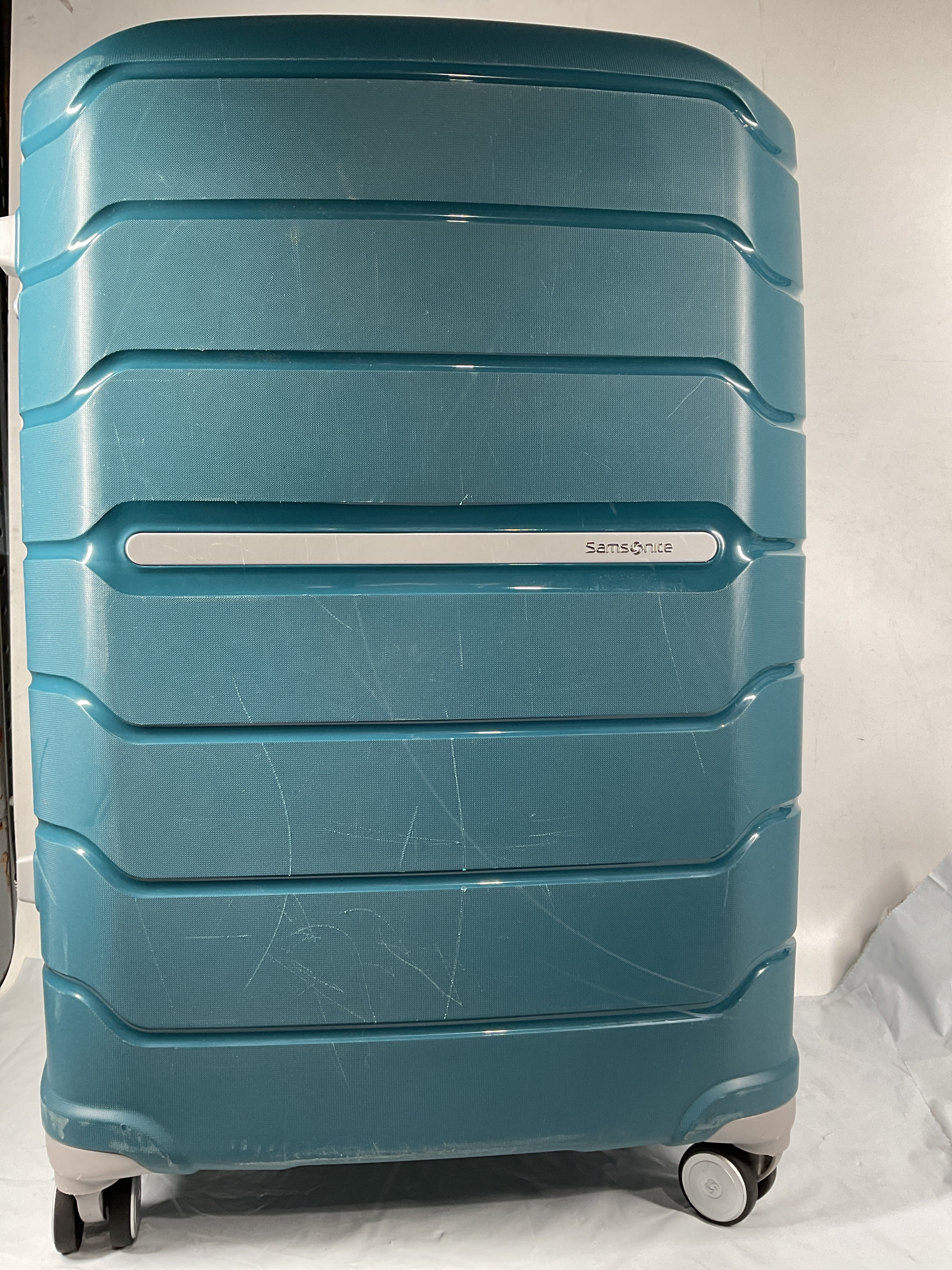 Samsonite Freeform Hardside Expandable with Double Spinner Wheels ( Dark Teal , Checked-Large Spinner ) Dark Teal Checked Large Spinner U9