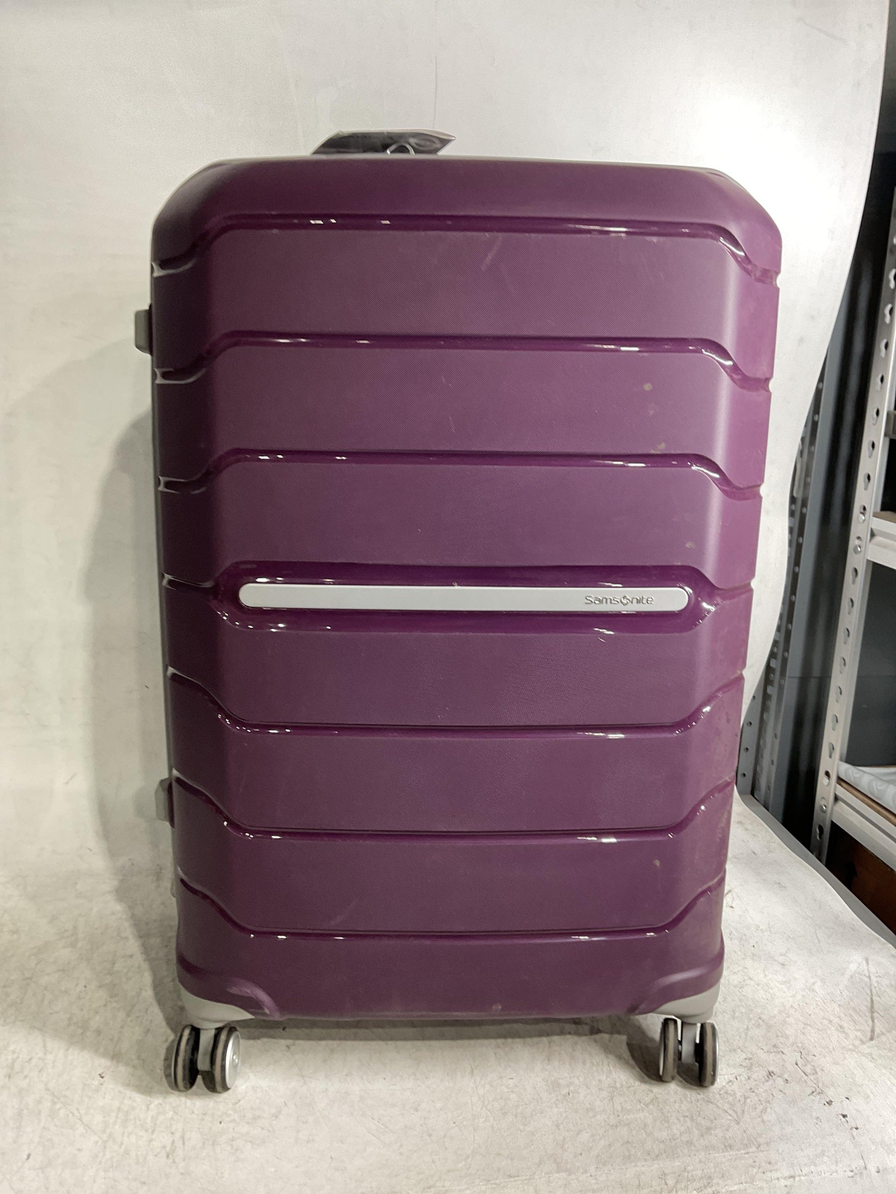 Samsonite Freeform Hardside Expandable with Double Spinner Wheels ( Amethyst Purple , Checked-Large 28-Inch ) Amethyst Purple Checked Large 28 Inch U12