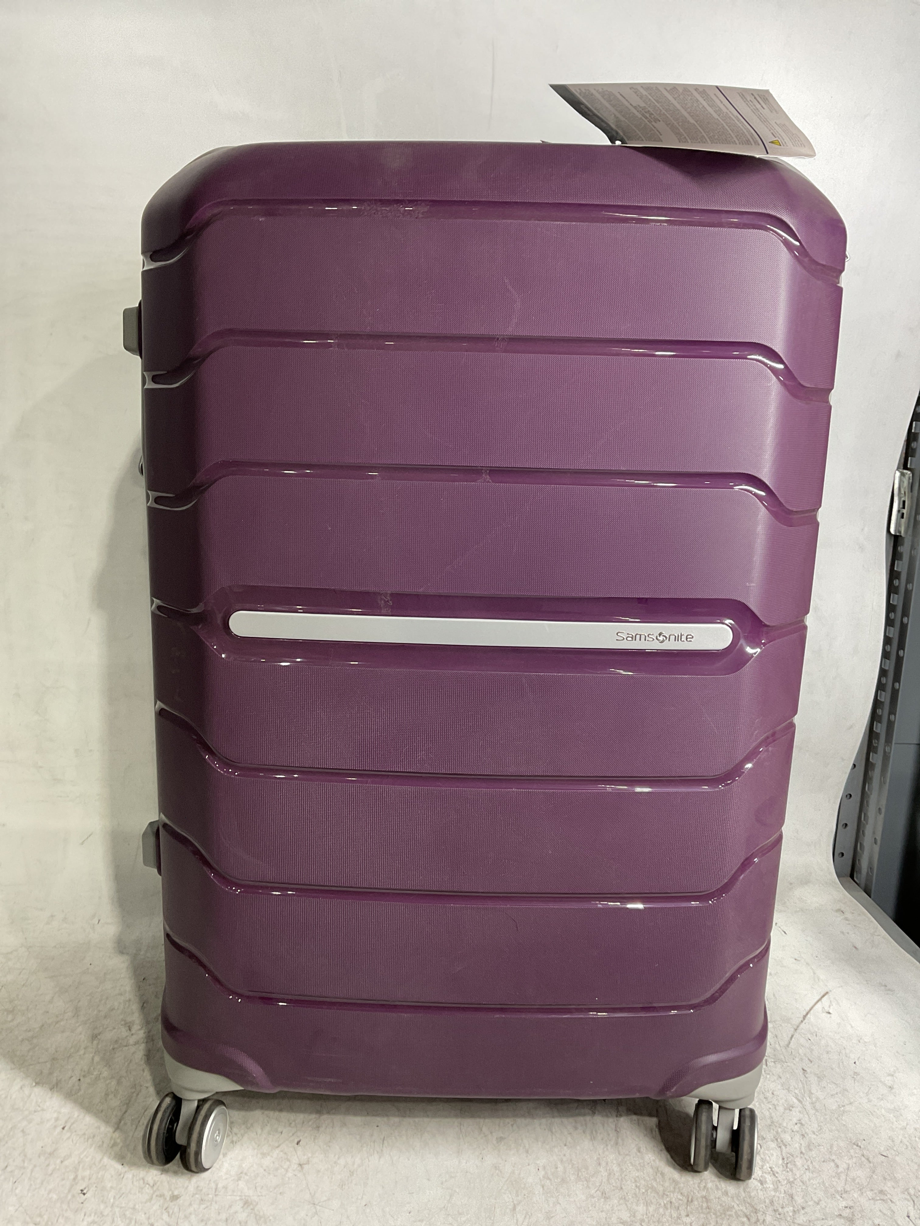Samsonite Freeform Hardside Expandable with Double Spinner Wheels ( Amethyst Purple , Checked-Large 28-Inch ) Amethyst Purple Checked Large 28 Inch U13