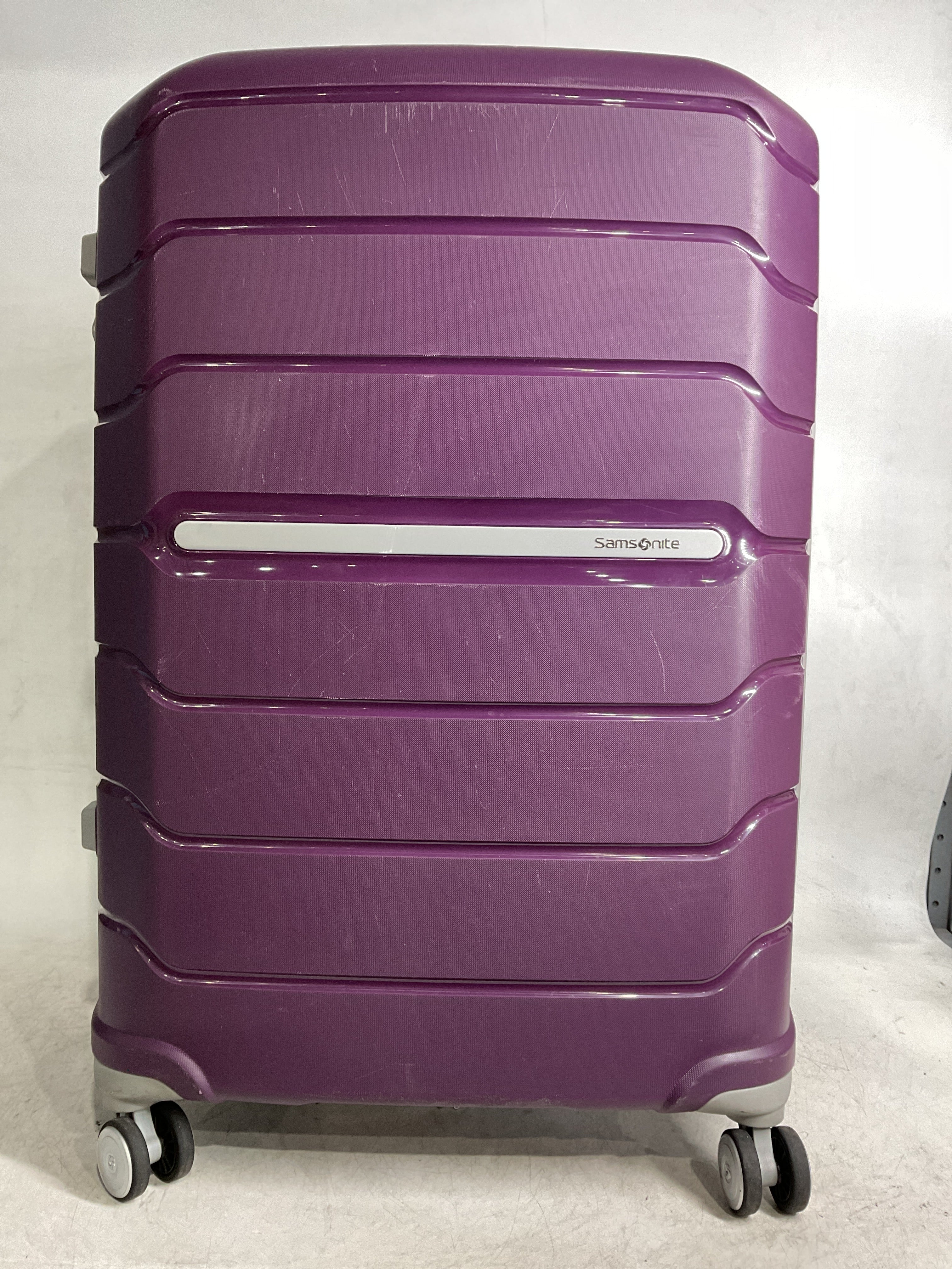 Samsonite Freeform Hardside Expandable with Double Spinner Wheels ( Amethyst Purple , Checked-Large 28-Inch ) Amethyst Purple Checked Large 28 Inch U14
