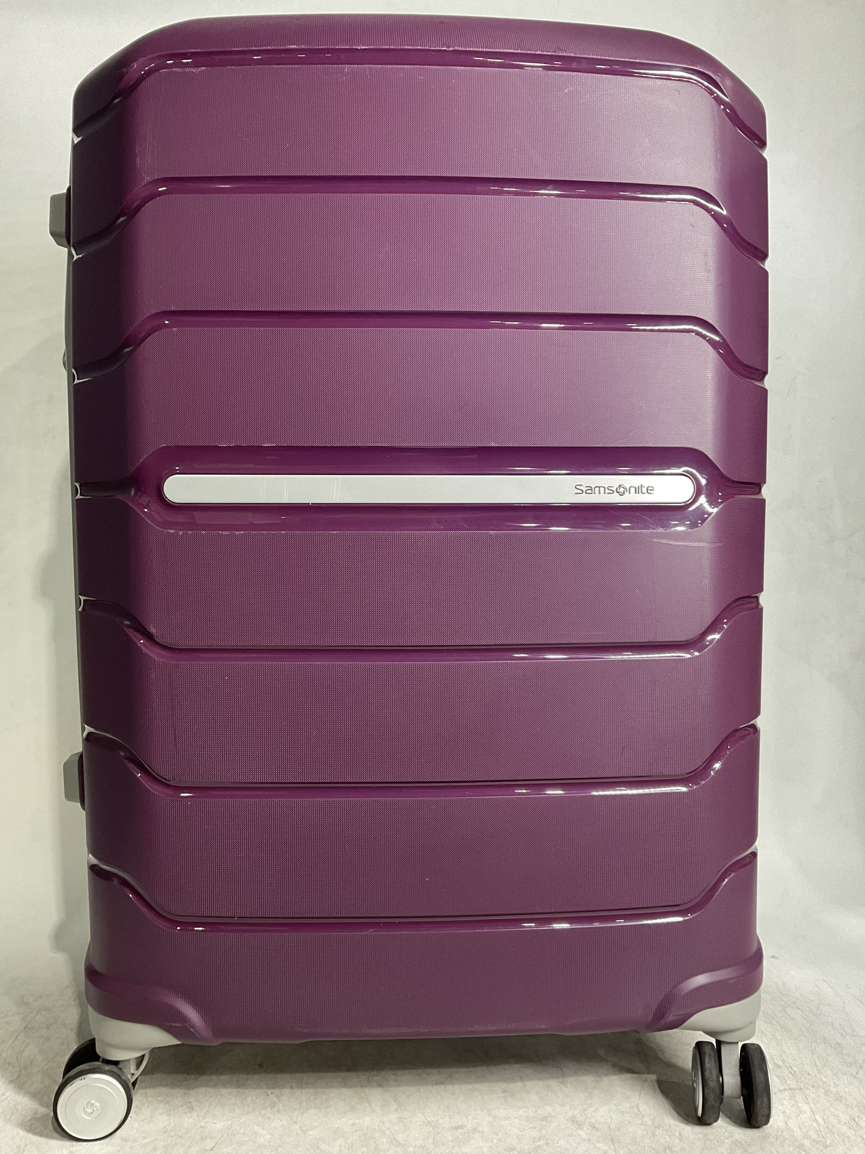 Samsonite Freeform Hardside Expandable with Double Spinner Wheels ( Amethyst Purple , Checked-Large 28-Inch ) Amethyst Purple Checked Large 28 Inch U17