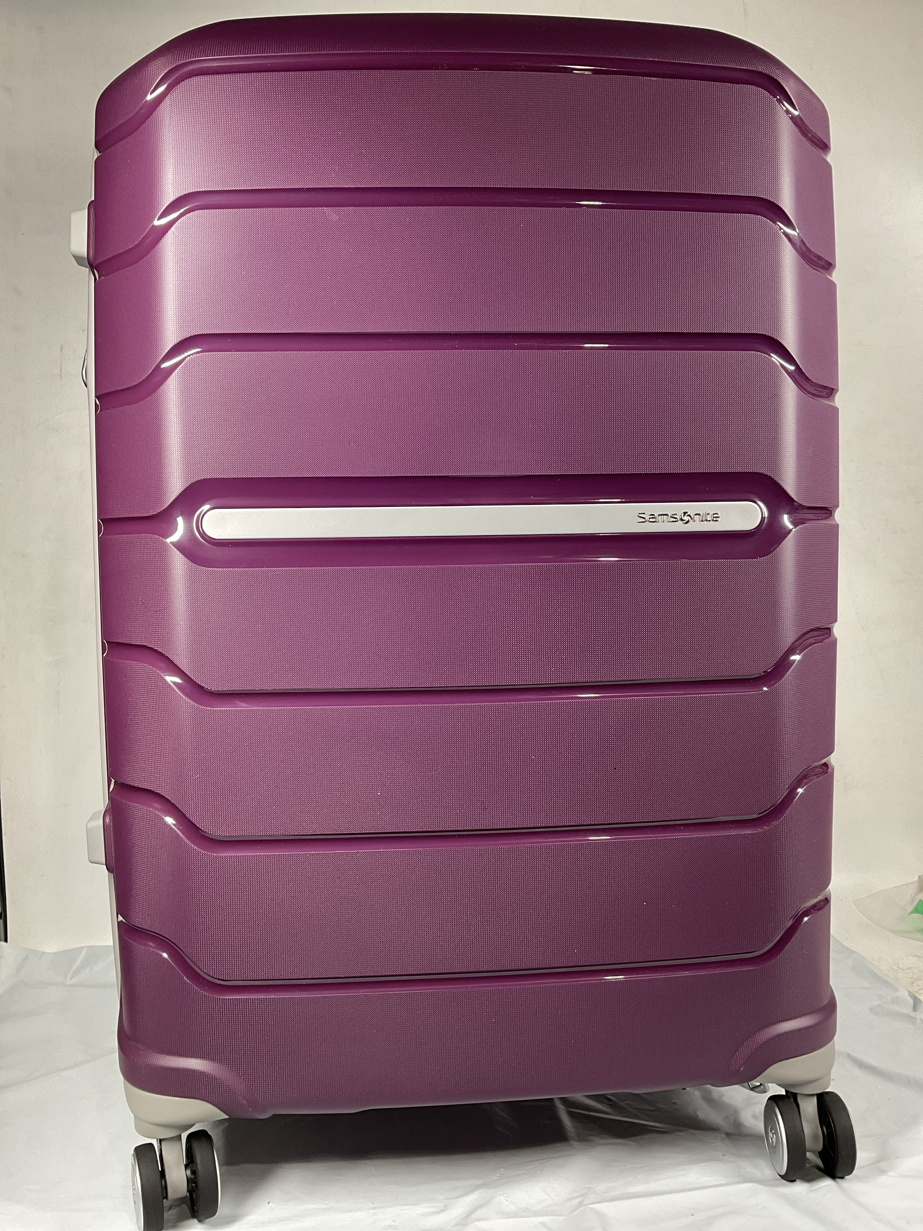 Samsonite Freeform Hardside Expandable with Double Spinner Wheels ( Amethyst Purple , Checked-Large Spinner ) Amethyst Purple Checked Large Spinner U19