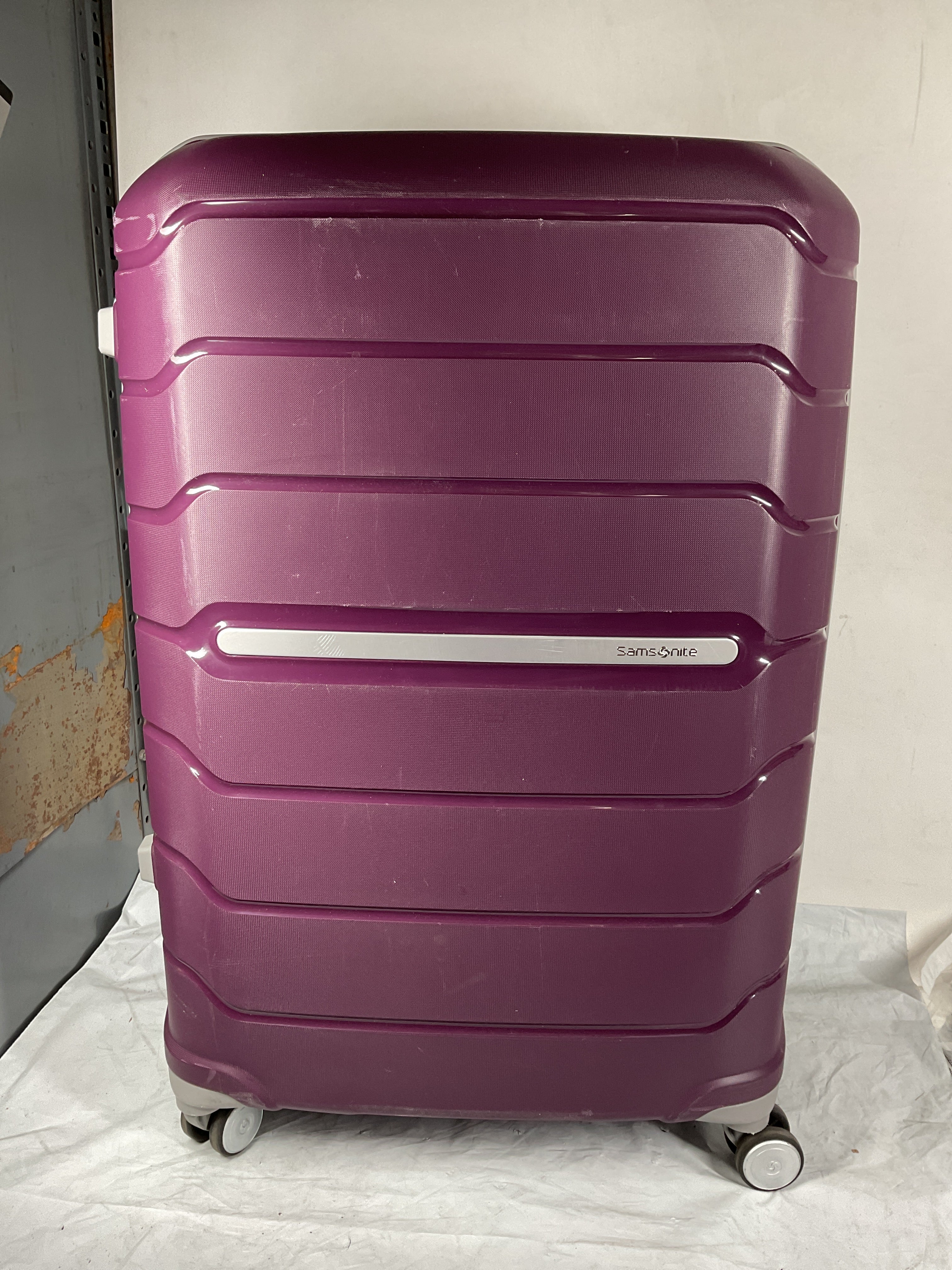 Samsonite Freeform Hardside Expandable with Double Spinner Wheels ( Amethyst Purple , Checked-Large Spinner ) Amethyst Purple Checked Large Spinner U20