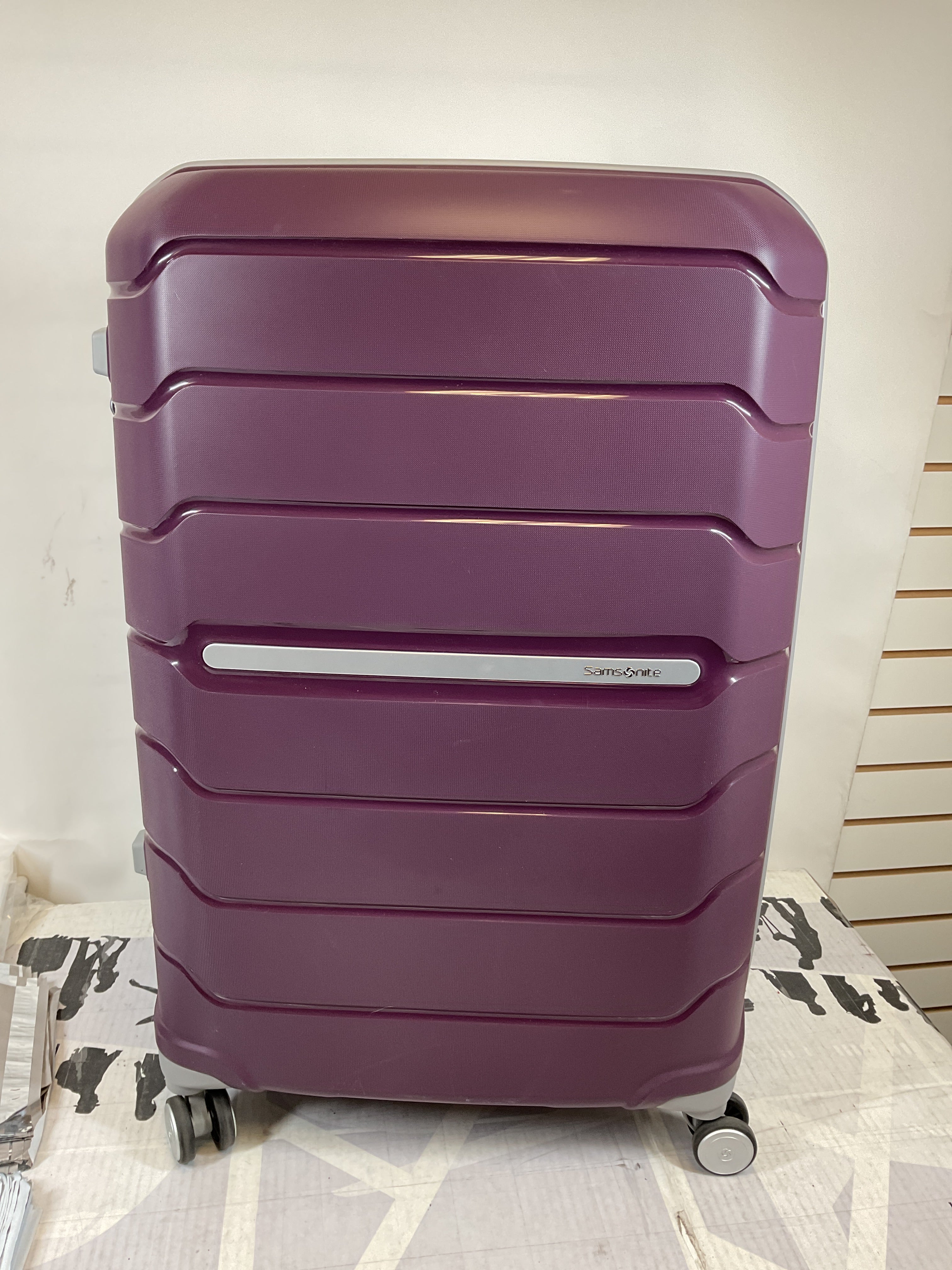 Samsonite Freeform Hardside Expandable with Double Spinner Wheels ( Amethyst Purple , Checked-Large Spinner ) Amethyst Purple Checked Large Spinner U25