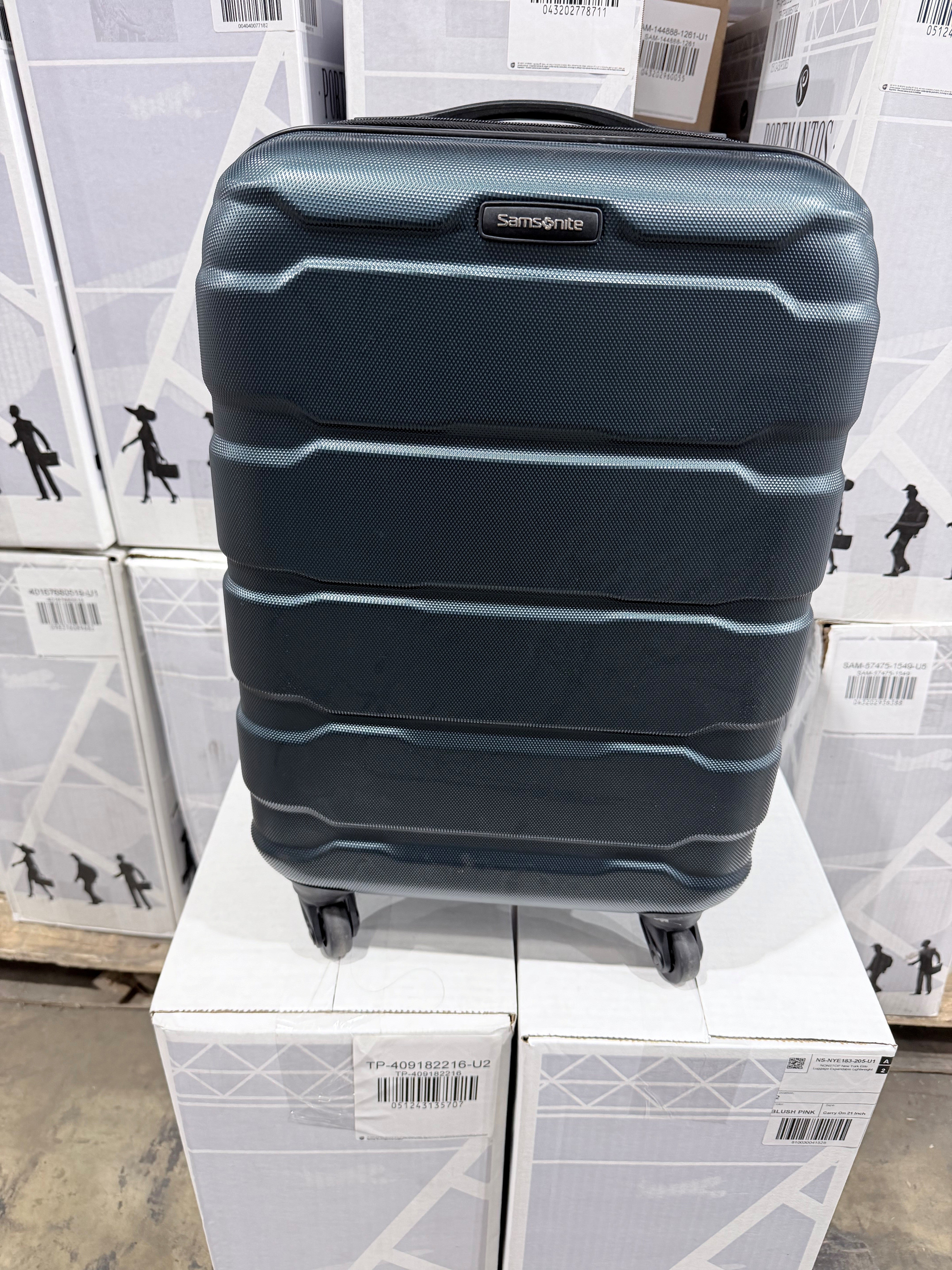 Samsonite Omni Pc Hardside Expandable Luggage with Spinner Wheels Teal Carry On 20 Inch U4