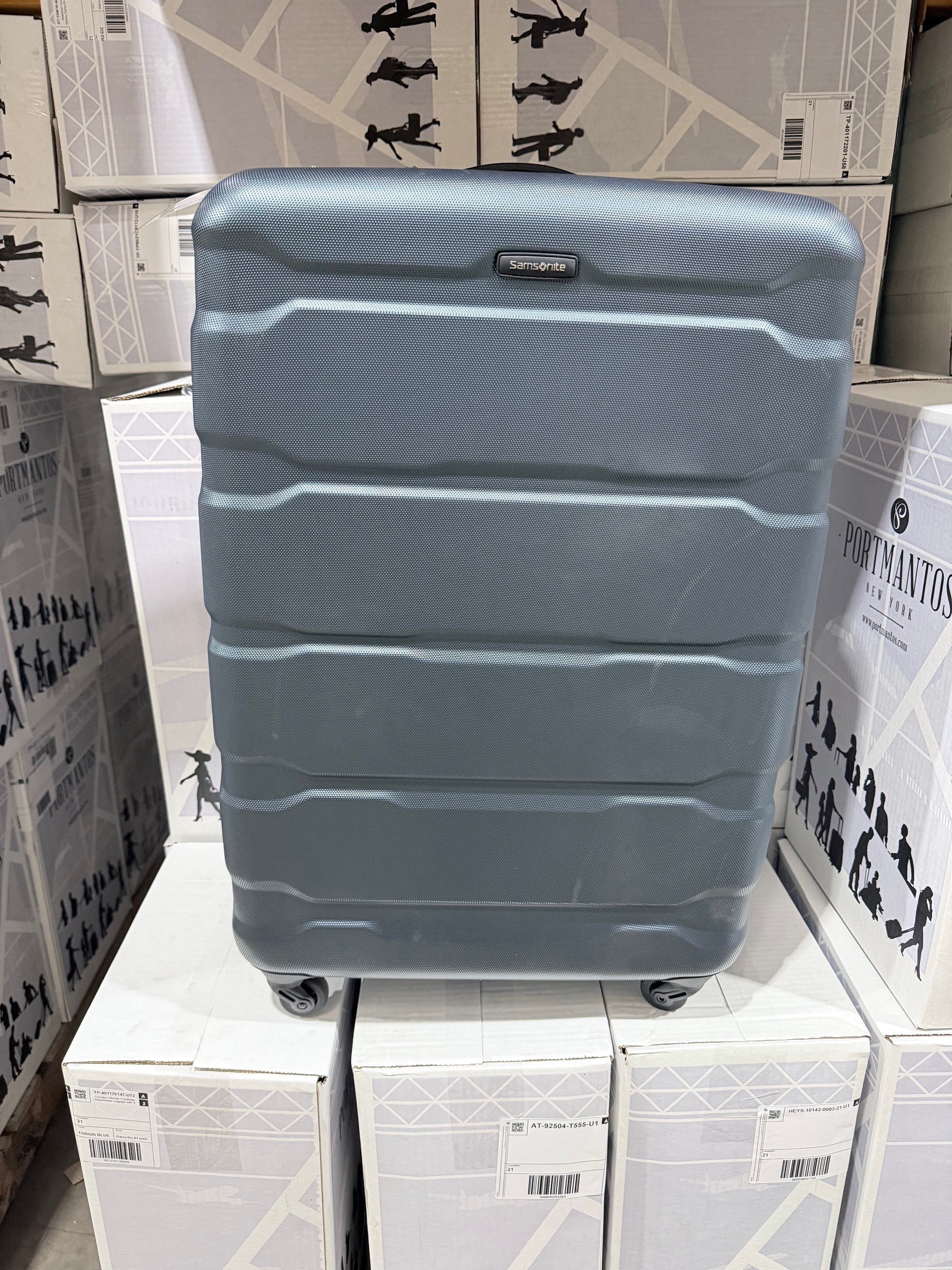 Samsonite Omni Pc Hardside Expandable Luggage with Spinner Wheels Teal Checked Large 28 Inch U10
