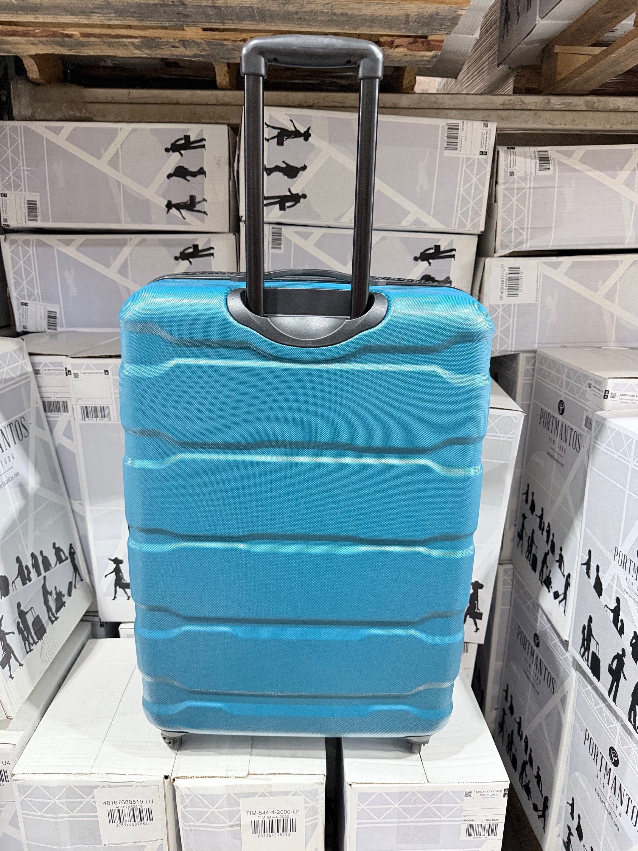 Samsonite Omni Pc Hardside Expandable Luggage with Spinner Wheels Caribbean Blue Checked Large 28 Inch U18