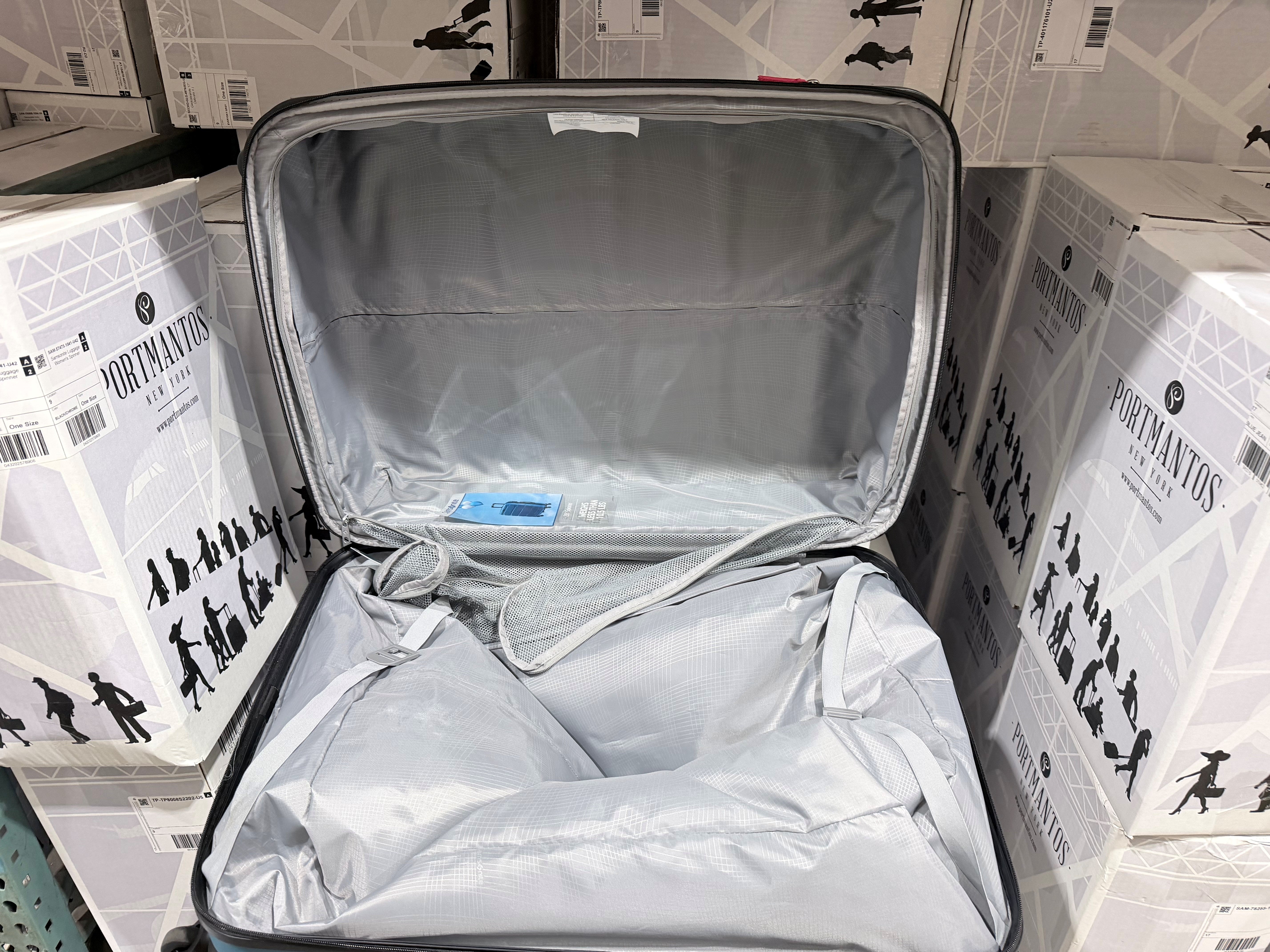 Samsonite Omni Pc Hardside Expandable Luggage with Spinner Wheels Caribbean Blue Checked Large 28 Inch U20