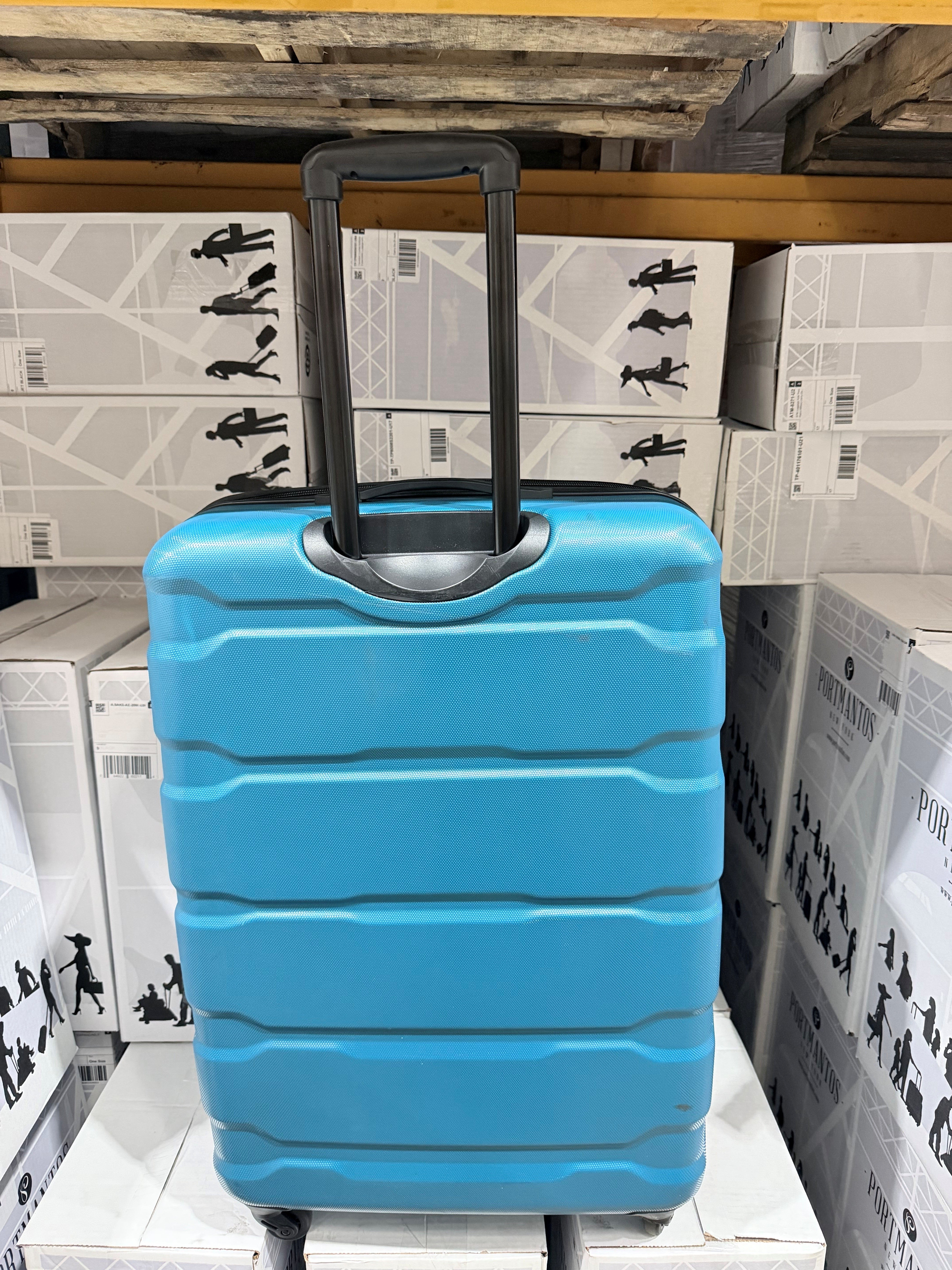 Samsonite Omni Pc Hardside Expandable Luggage with Spinner Wheels Caribbean Blue Checked Large 28 Inch U20