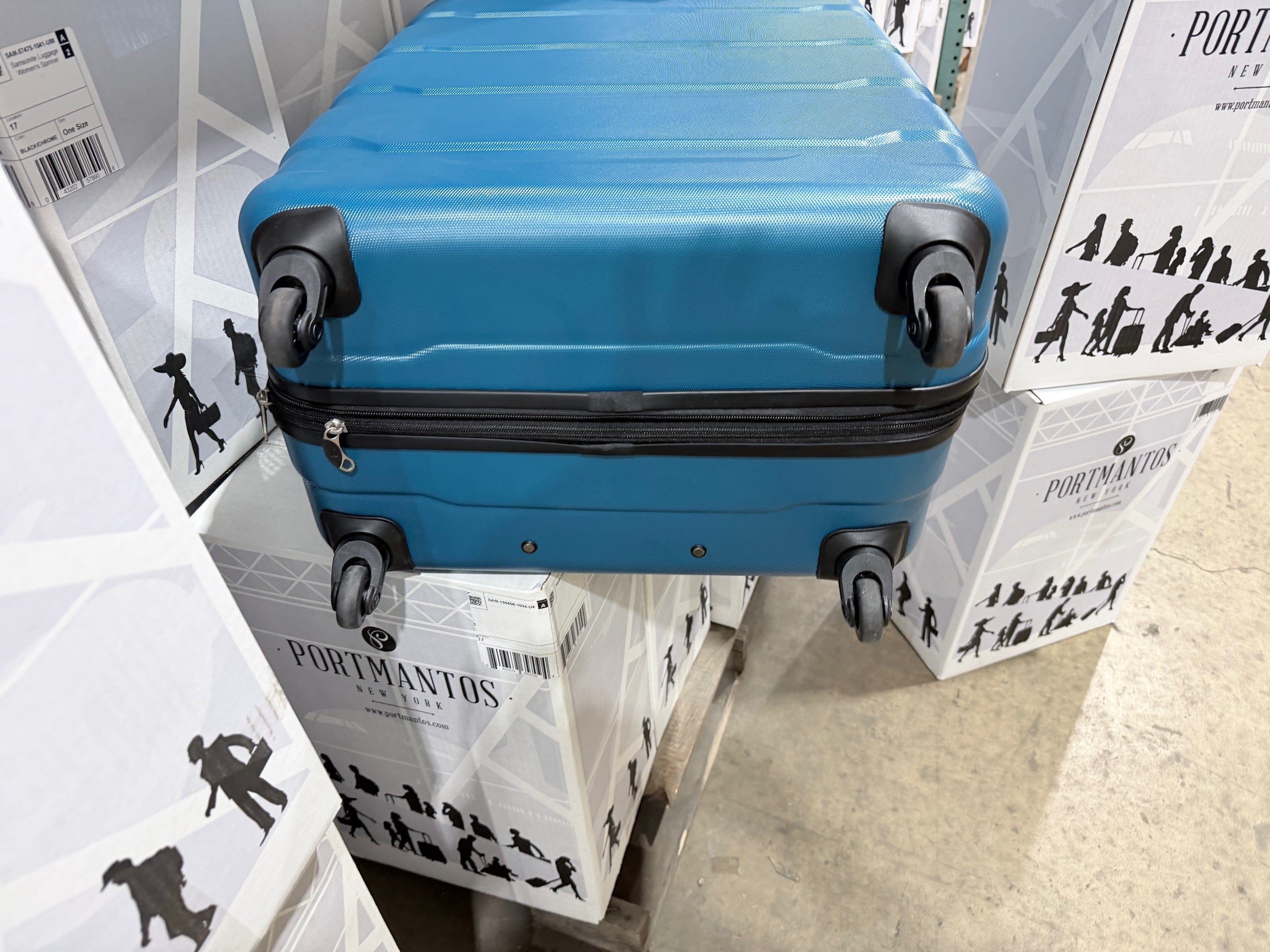 Samsonite Omni Pc Hardside Expandable Luggage with Spinner Wheels ( Caribbean Blue , Checked-Large 28-Inch ) Caribbean Blue Checked Large 28 Inch U25