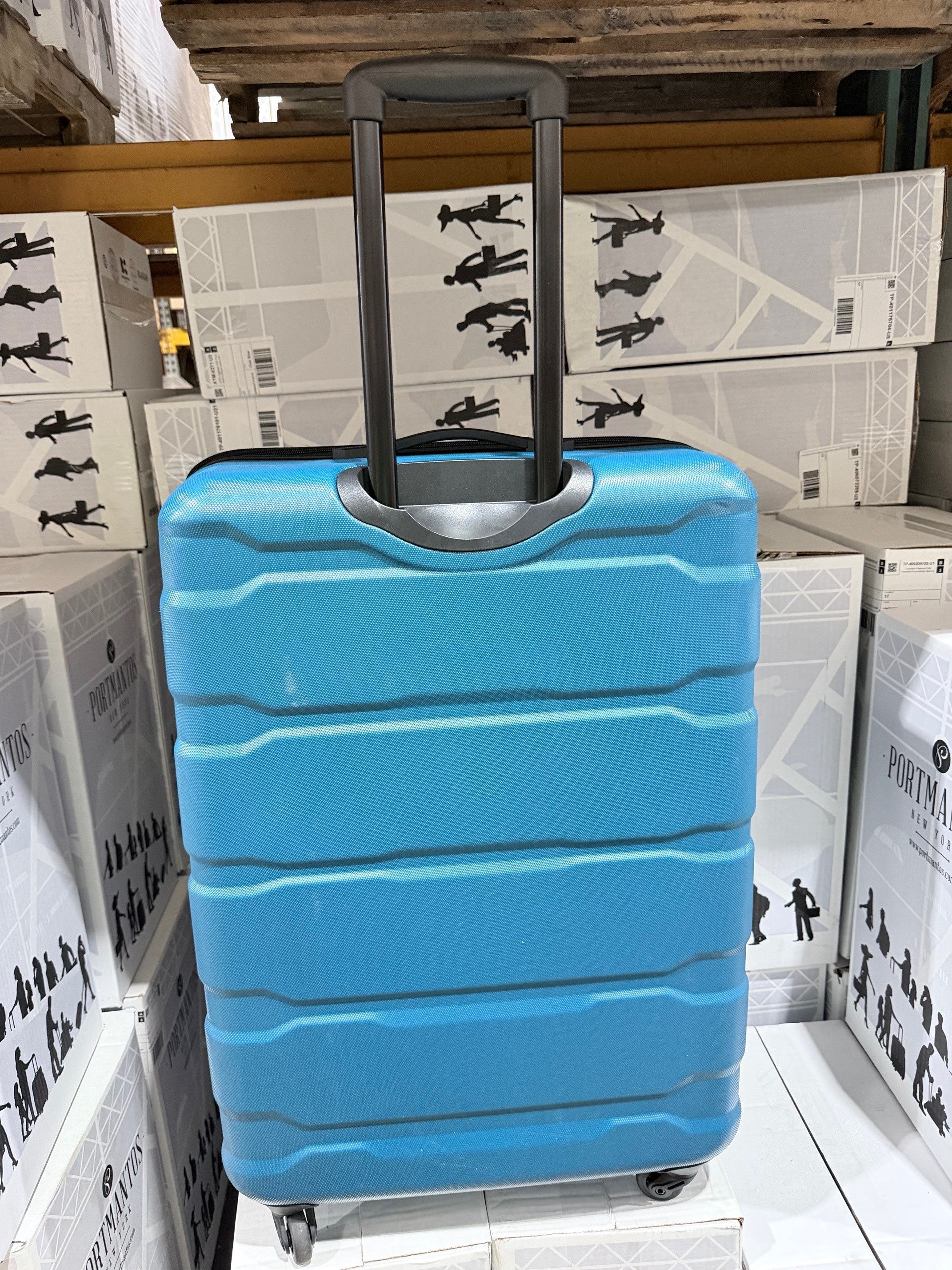 Samsonite Omni Pc Hardside Expandable Luggage with Spinner Wheels ( Caribbean Blue , Checked-Large 28-Inch ) Caribbean Blue Checked Large 28 Inch U25