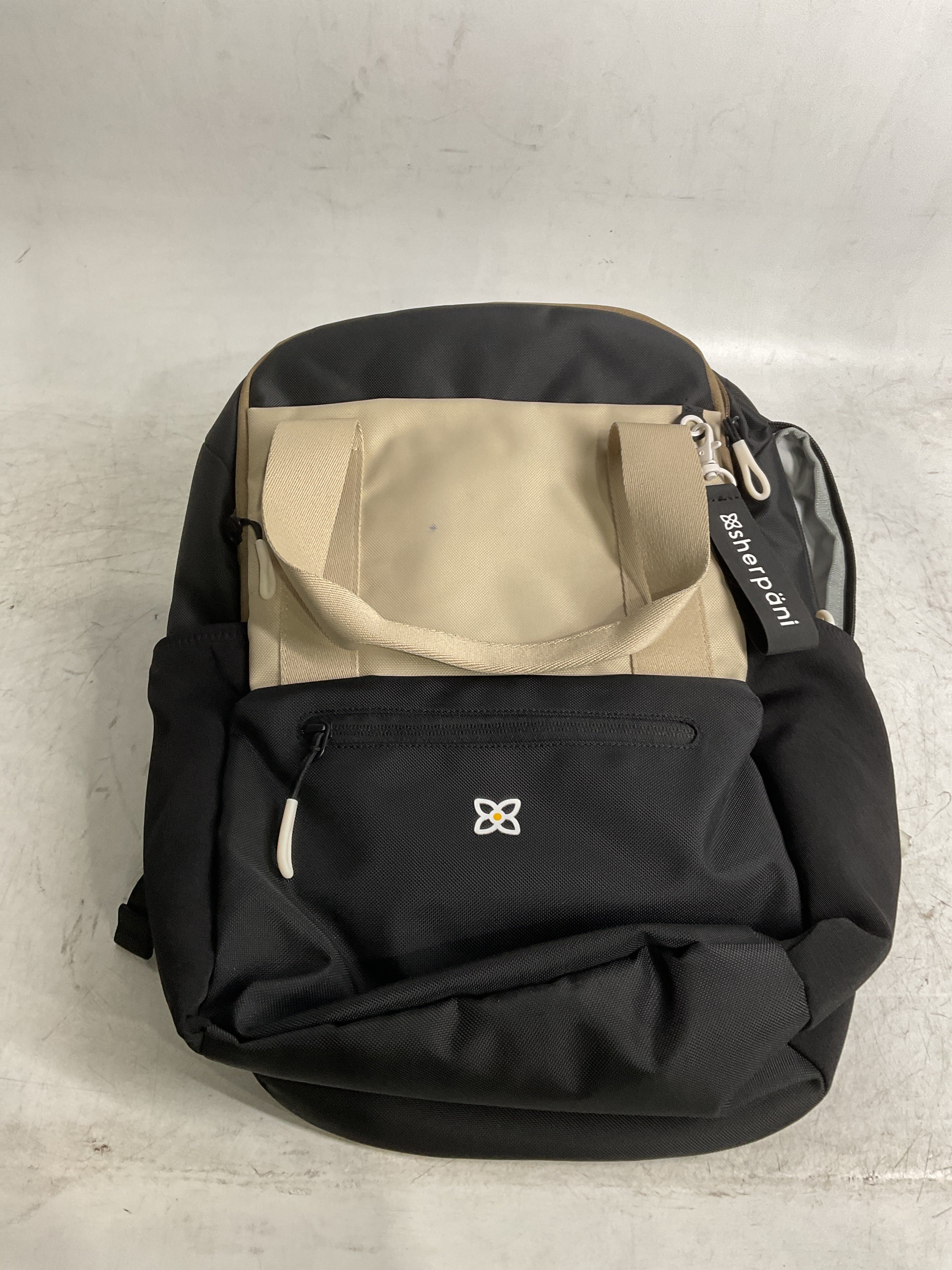 Sherpani Camden, Convertible Backpack, 3 in 1 Tote Bag, 18L Travel Backpack, Crossbody Bag for Women, Cross Body Purse, Travel Gifts, RFID Protection, Fits 15” Laptop ( Con Leche , One Size ) Con Leche One Size U1