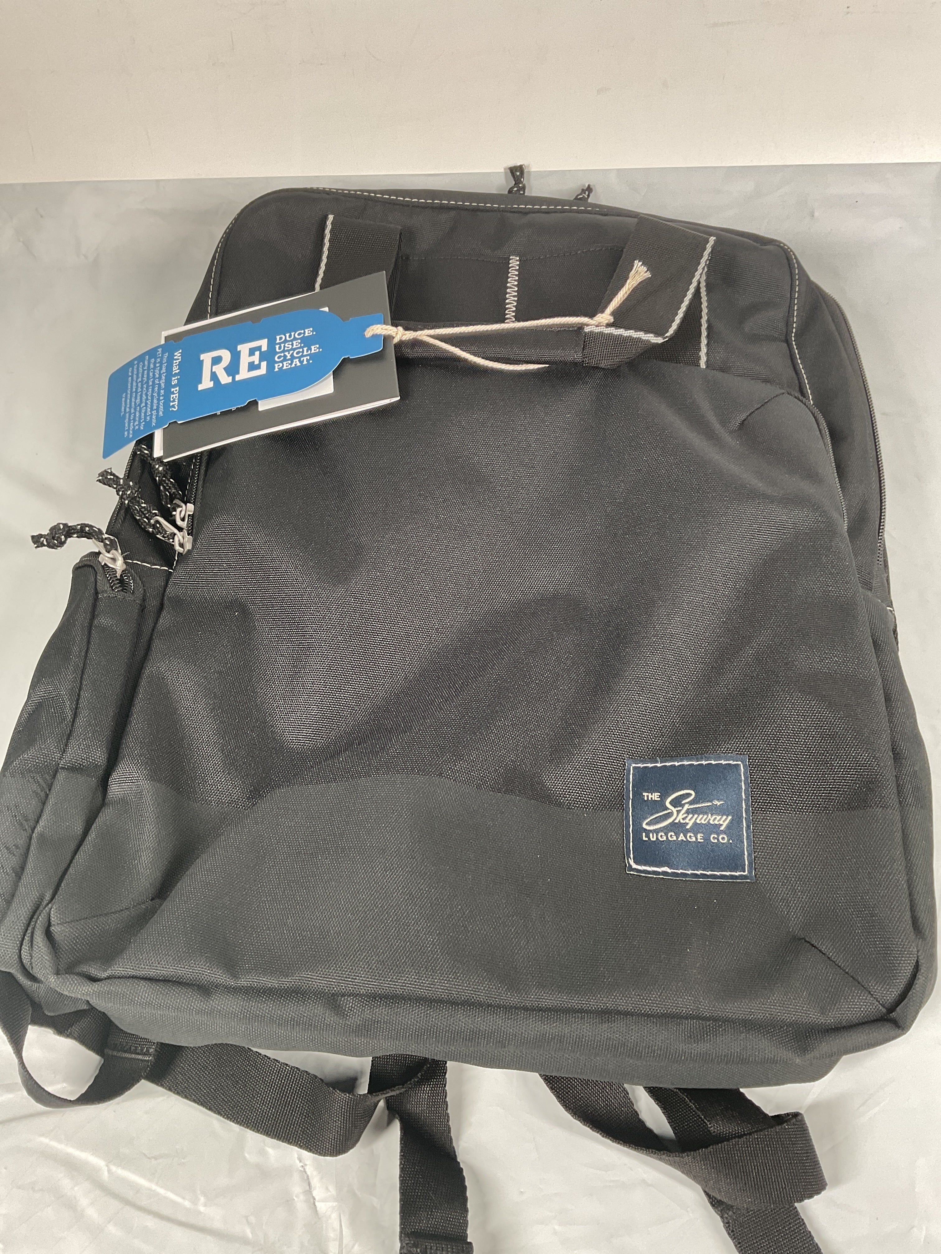 Skyway Luggage Rainier Backpack, Eco-Friendly,  Made of 100% rPET Travel Laptop Bag for Women & Men ( Crater Black , 17L ) Crater Black 17 L U1