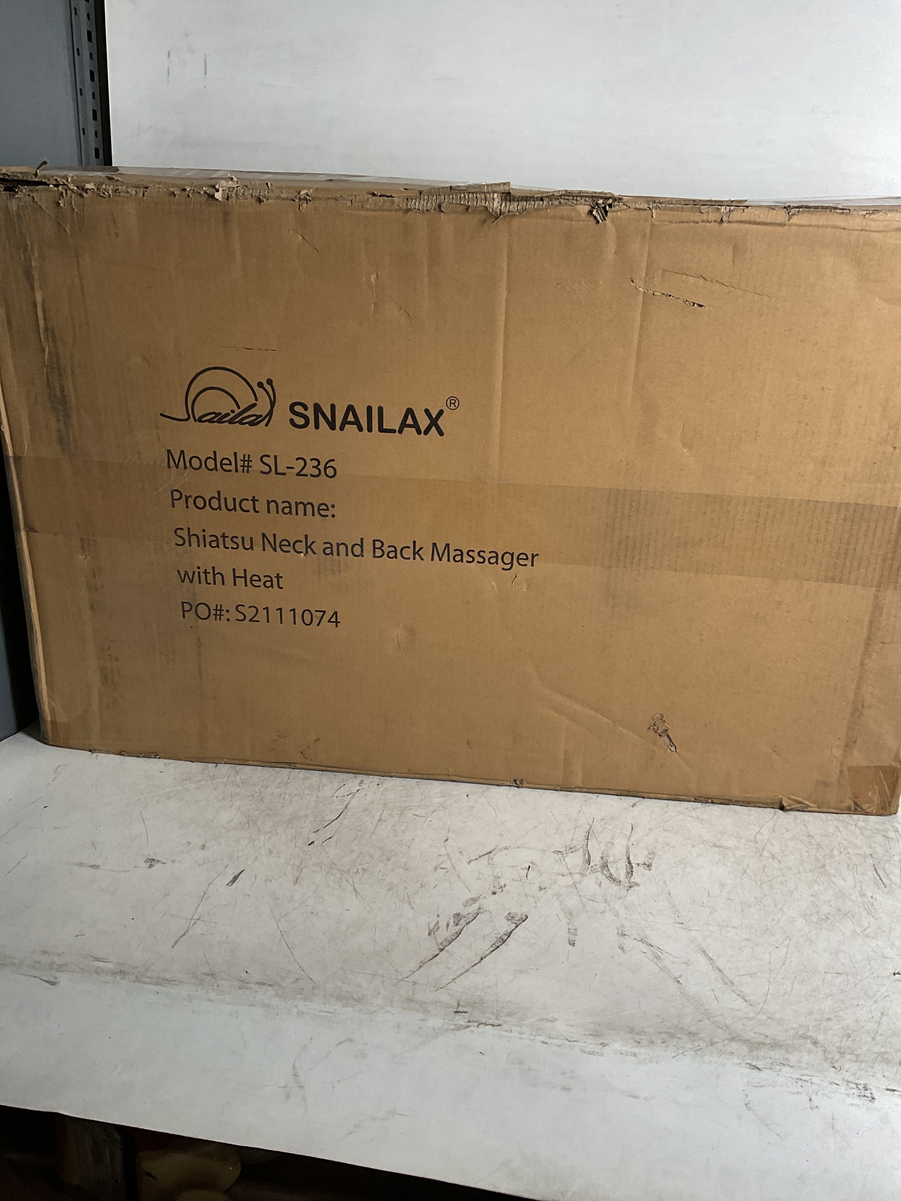 Snailax shiatsu Neck & Back Massager with Heat, Full Back Kneading Shiatsu or Rolling Massage, Massage Chair pad with Height Adjustment, Back Massager for Neck and Shoulder Grey and Black 1 Count (Pack of 1) U1