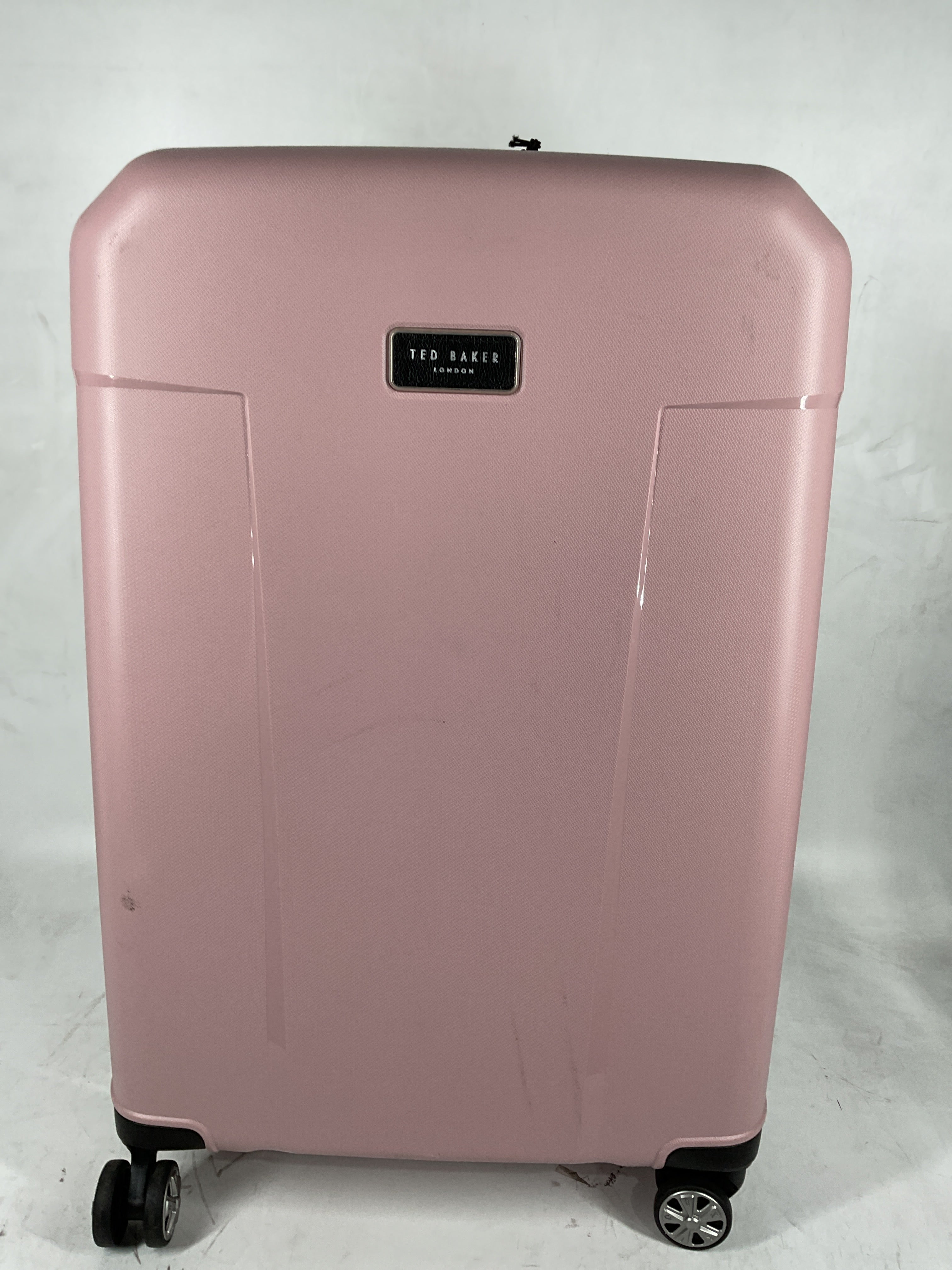 Ted Baker Flying Colours Hardside Trolley 4 Wheel Spinner, TSA Lock, Lightweight Suitcase, Men and Women Blush Pink 25 Inch Checked Medium U1
