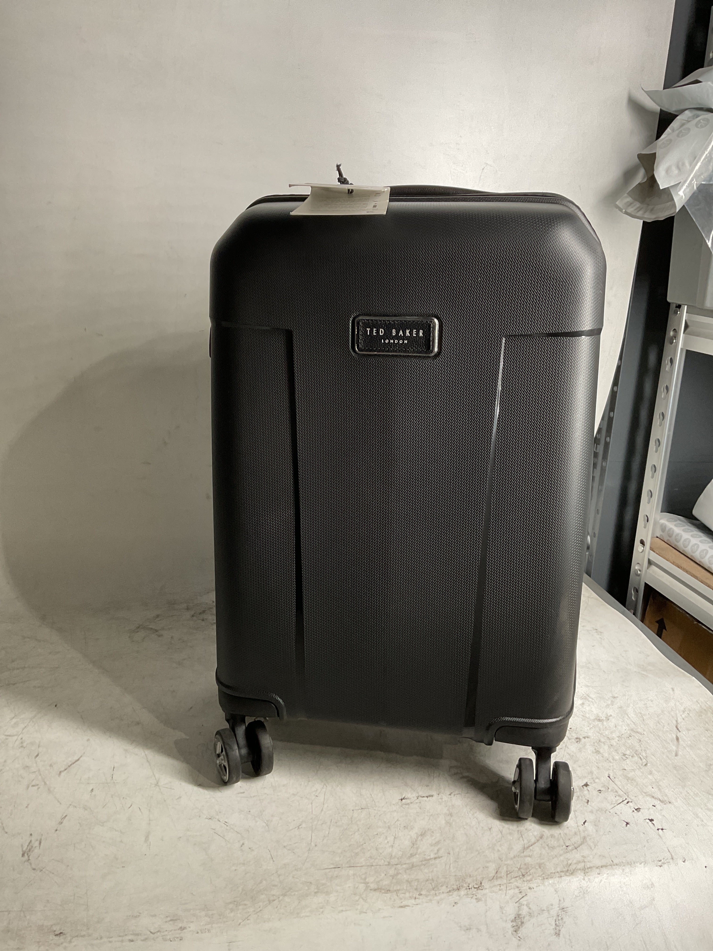 Ted Baker Flying Colours Hardside Trolley 4 Wheel Spinner, TSA Lock, Lightweight Suitcase, Men and Women ( Jet Black , 20-Inch Carry-On ) Jet Black 20 Inch Carry On U1