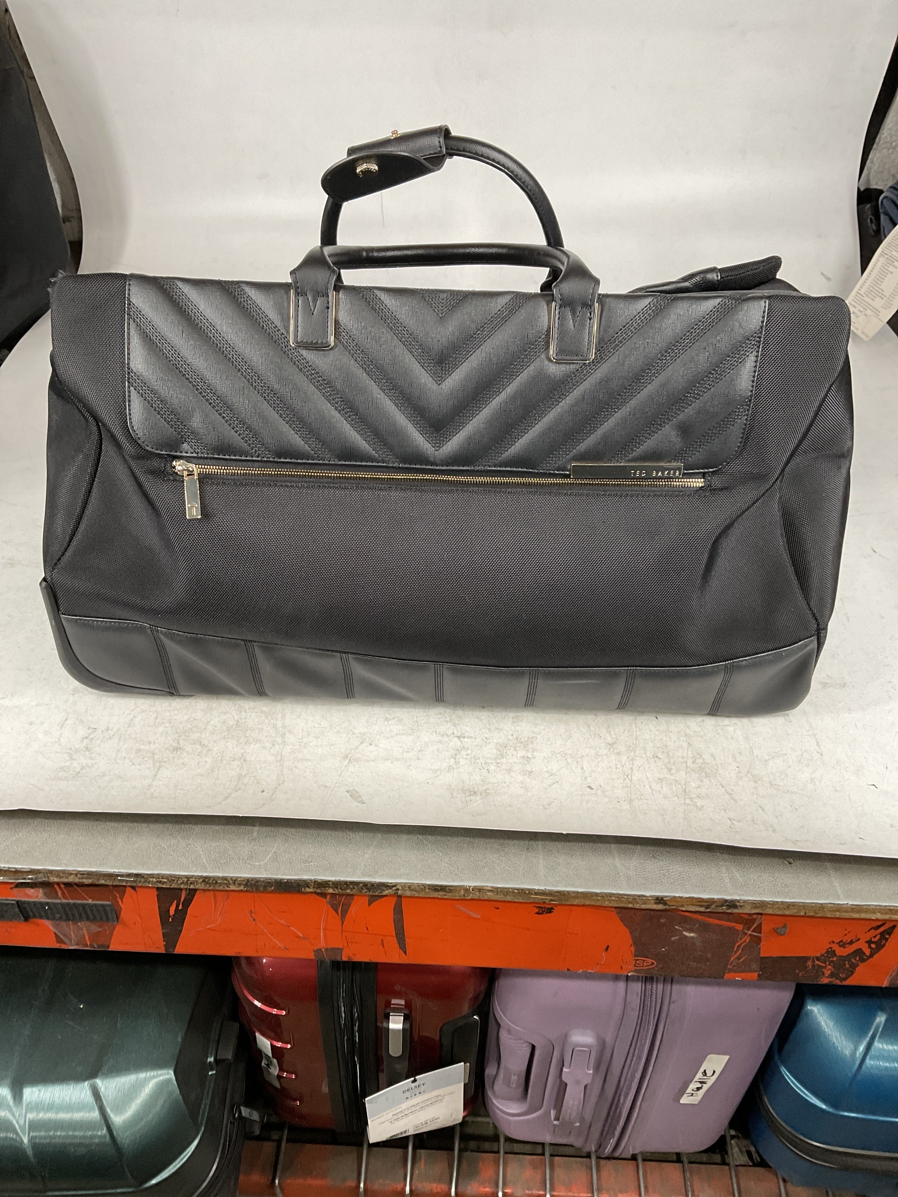 Ted Baker Albany Eco Softside Lightweight Fashion Spinner Luggage Suitcase Black Large Duffle U1