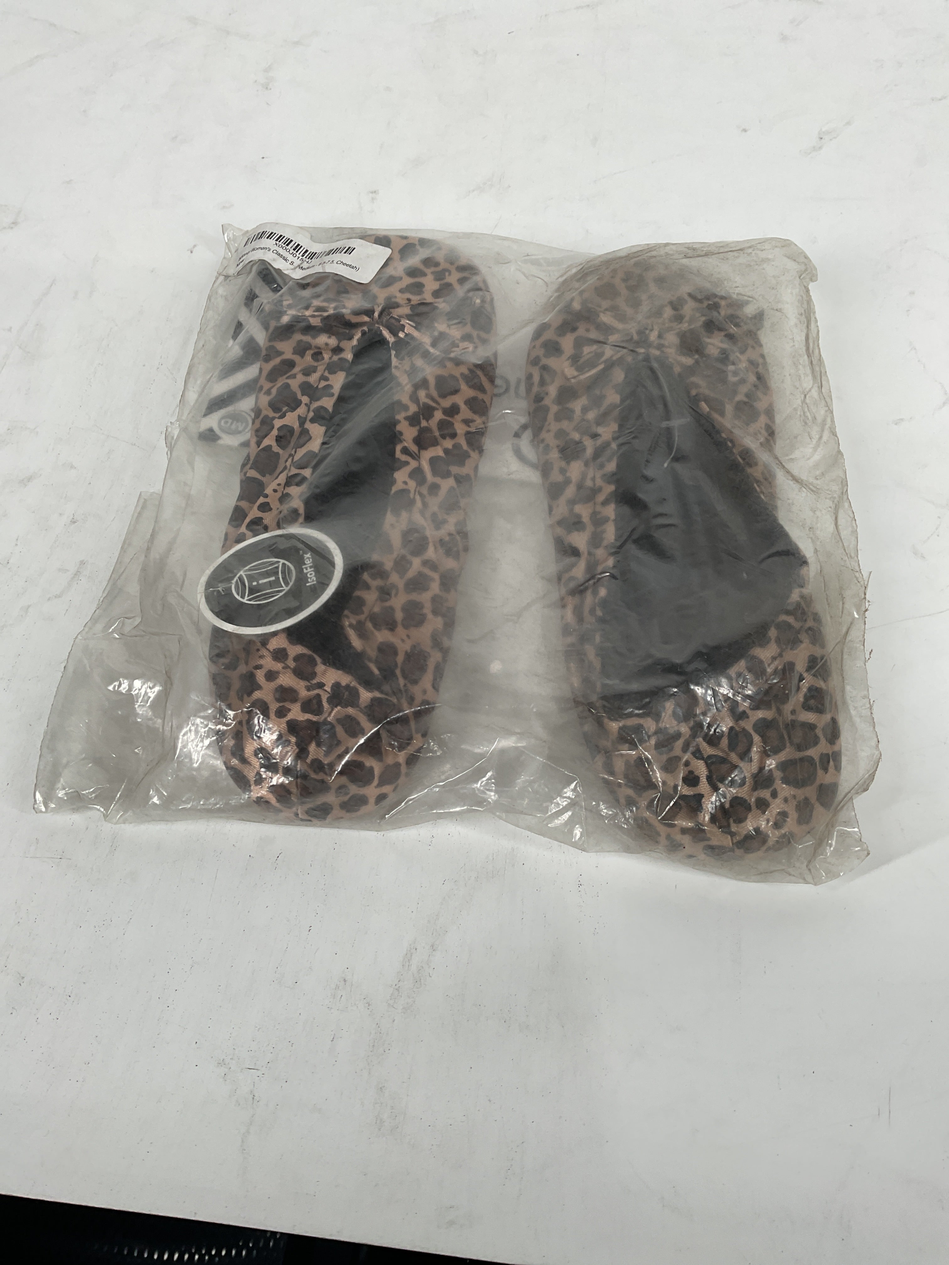 Isotoner Women's Classic Satin Ballerina Slipper Cheetah Medium U2