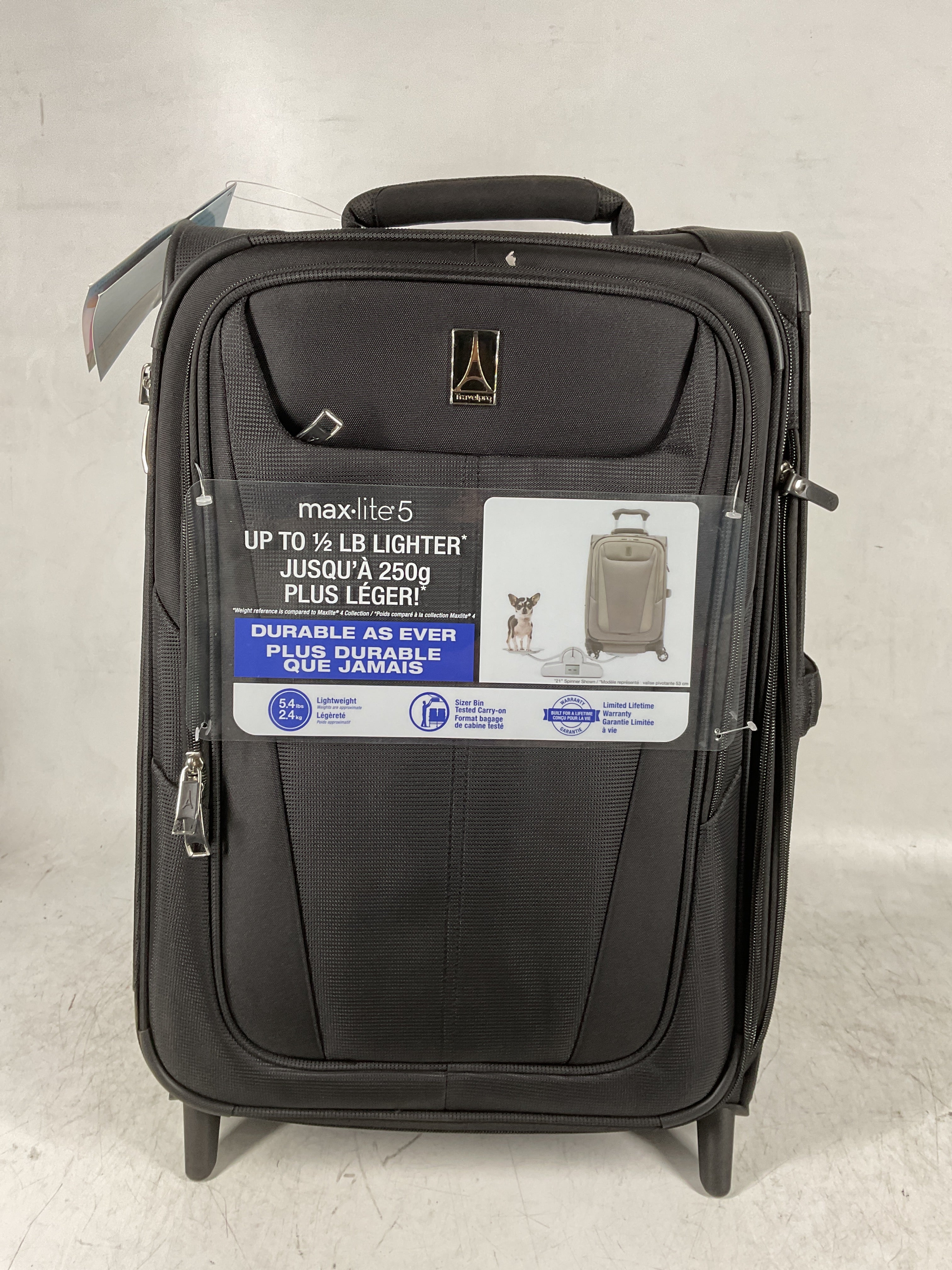 Travelpro Maxlite 5 Softside Expandable Upright 2 Wheel Luggage, Lightweight Suitcase, Men and Women ( Black , Carry-on 22-Inch ) Black Carry On 22 Inch U51