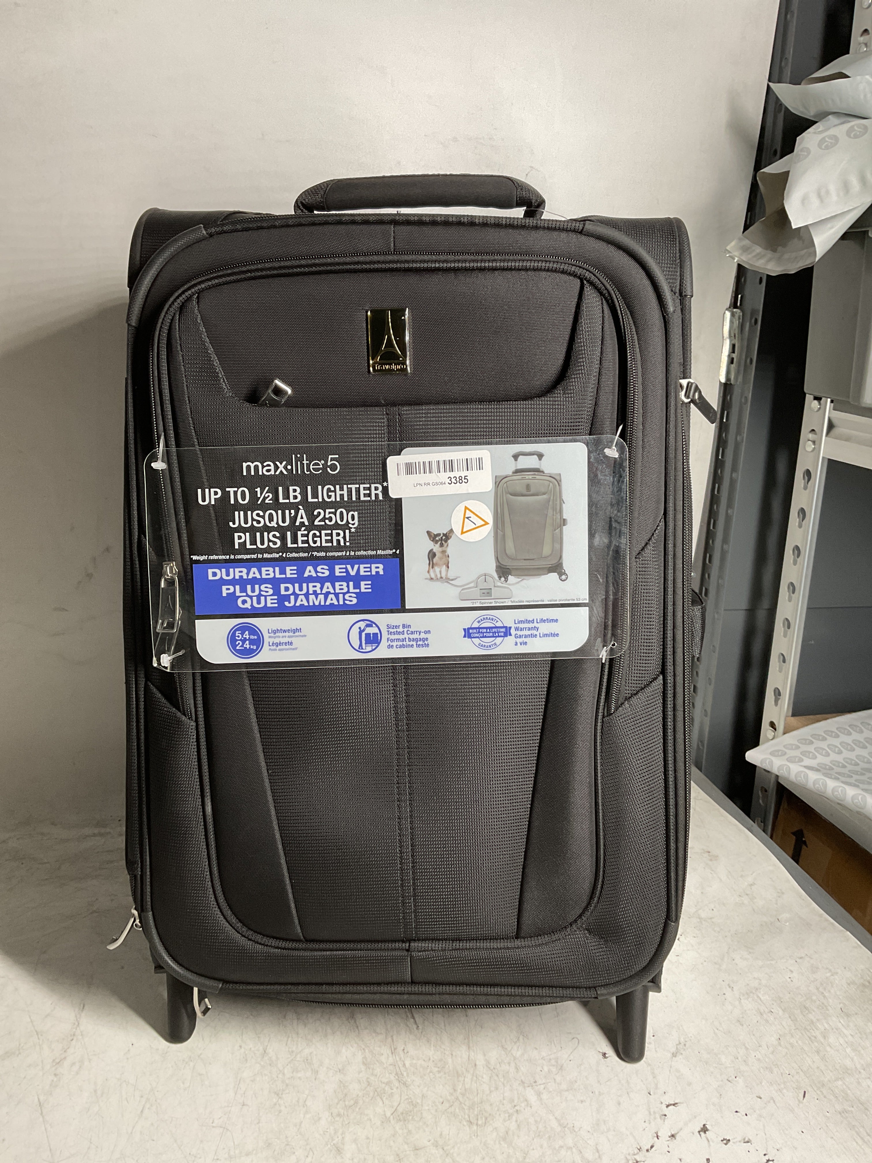 Travelpro Maxlite 5 Softside Expandable Upright 2 Wheel Luggage, Lightweight Suitcase, Men and Women ( Black , Carry-on 22-Inch ) Black Carry On 22 Inch U56