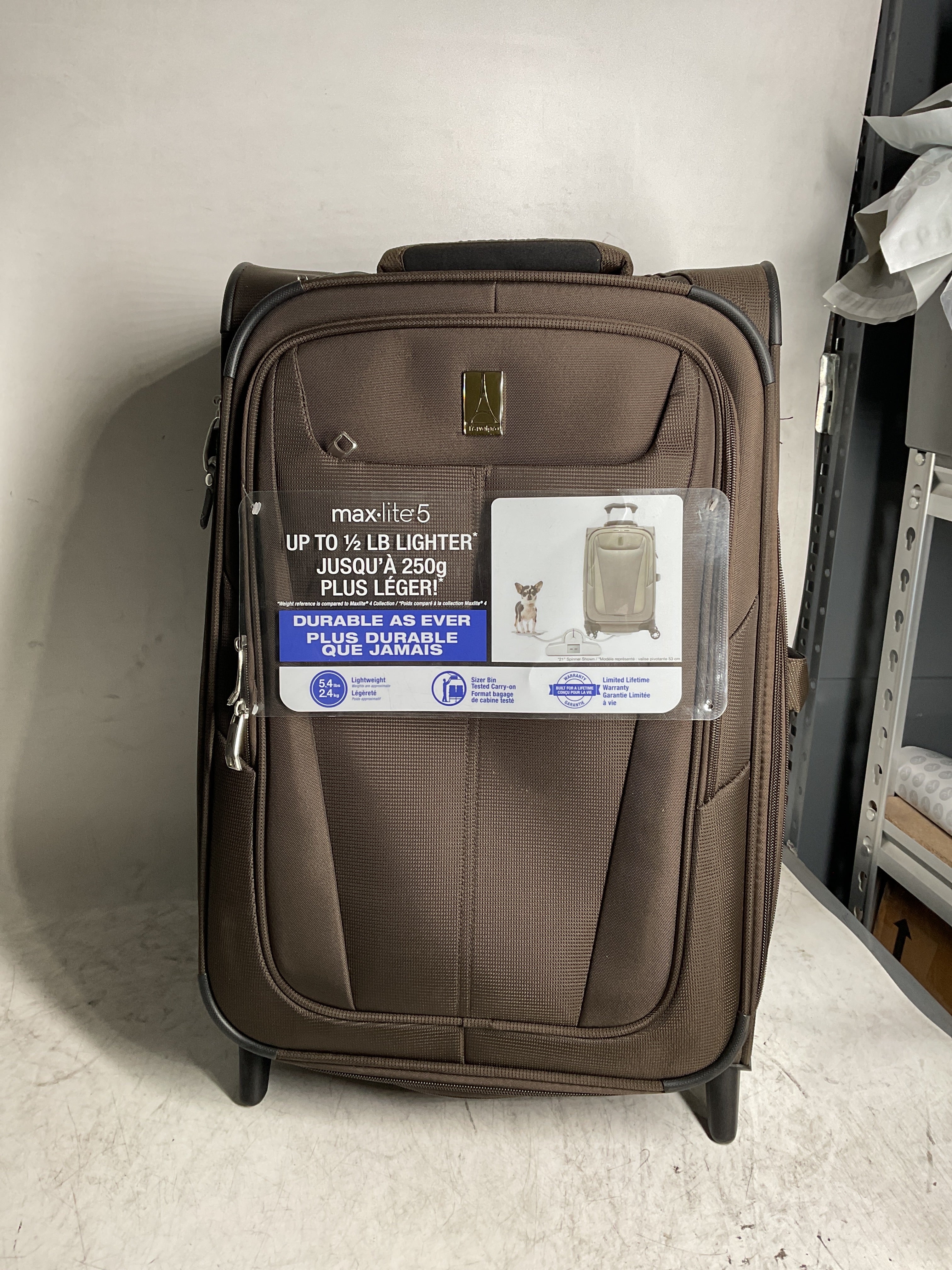 Travelpro Maxlite 5 Softside Expandable Upright 2 Wheel Luggage, Lightweight Suitcase, Men and Women ( Mocha , Carry-on 22-Inch ) Mocha Carry On 22 Inch U16