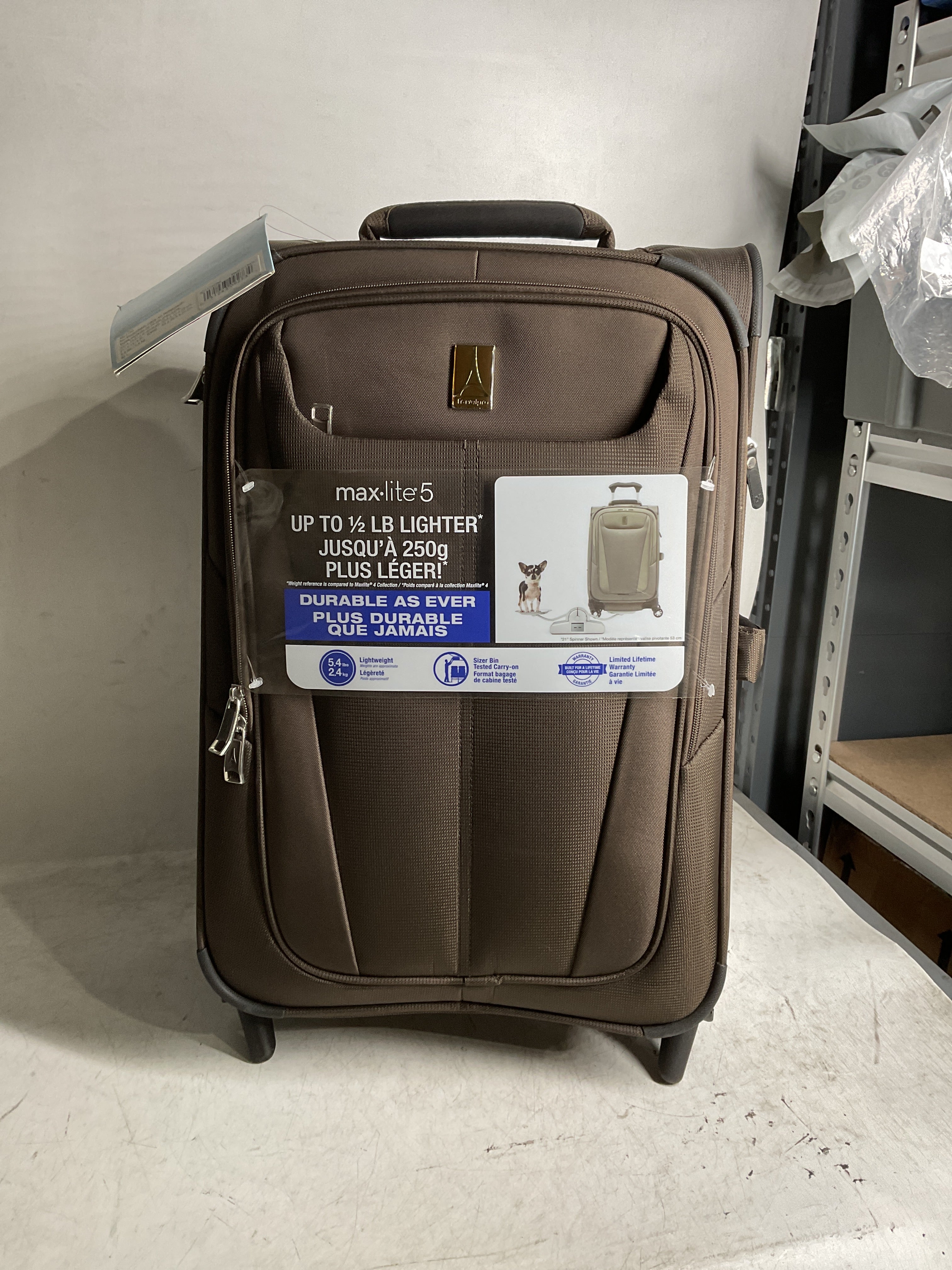 Travelpro Maxlite 5 Softside Expandable Upright 2 Wheel Luggage, Lightweight Suitcase, Men and Women ( Mocha , Carry-on 22-Inch ) Mocha Carry On 22 Inch U19