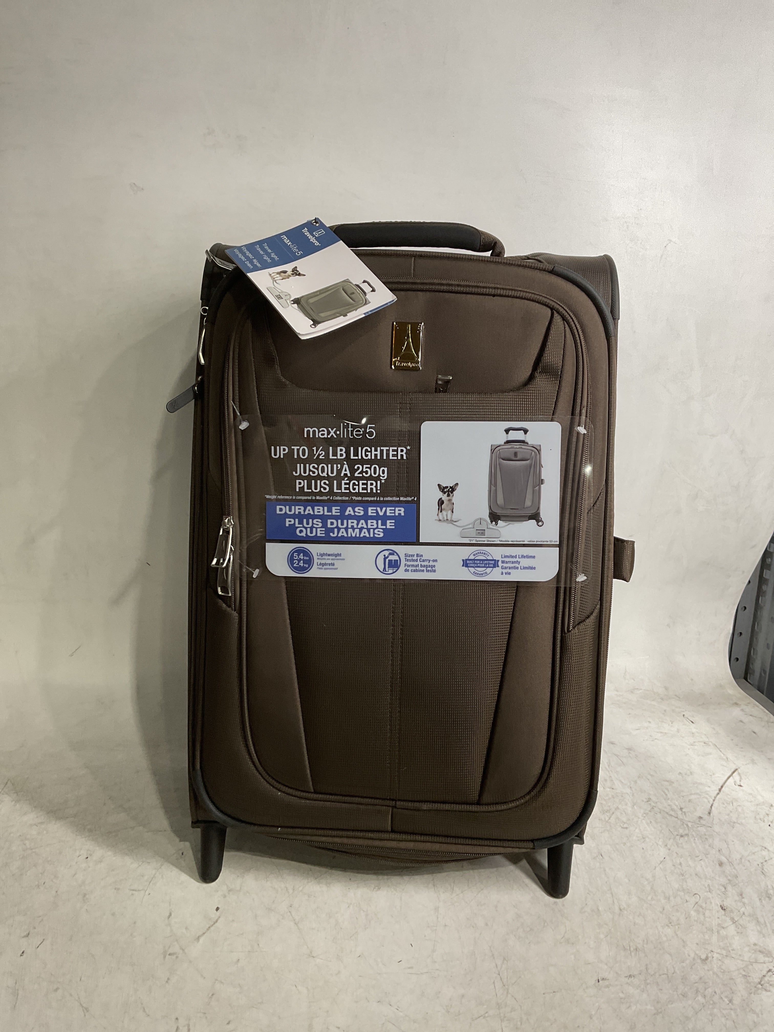 Travelpro Maxlite 5 Softside Expandable Upright 2 Wheel Luggage, Lightweight Suitcase, Men and Women ( Mocha , Carry-on 22-Inch ) Mocha Carry On 22 Inch U24