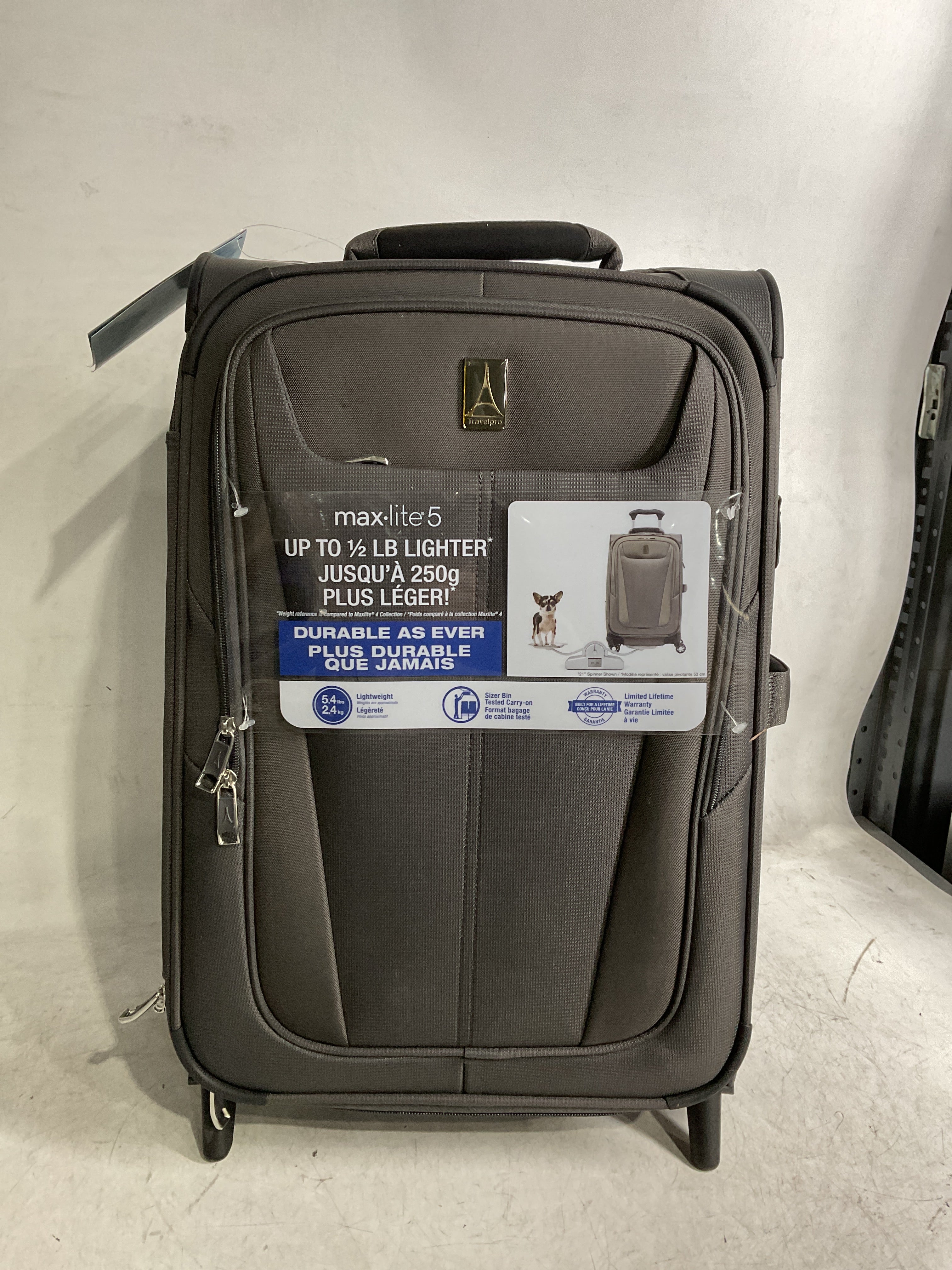 Travelpro Maxlite 5 Softside Expandable Upright 2 Wheel Luggage, Lightweight Suitcase, Men and Women ( Shadow Grey , Carry-on 22-Inch ) Shadow Grey Carry On 22 Inch U21