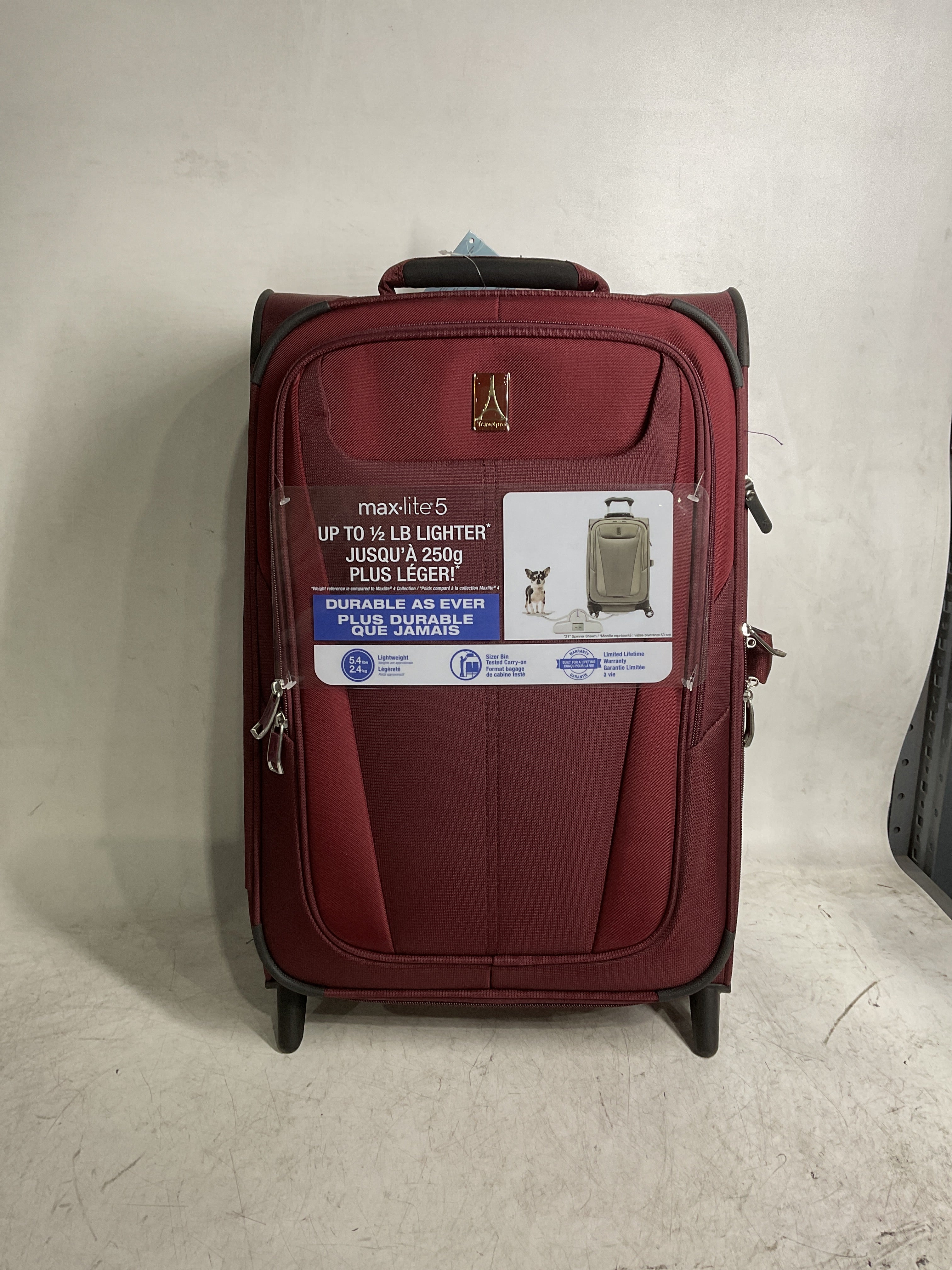 Travelpro Maxlite 5 Softside Expandable Upright 2 Wheel Luggage, Lightweight Suitcase, Men and Women ( Burgundy , Carry-on 22-Inch ) Burgundy Carry On 22 Inch U28