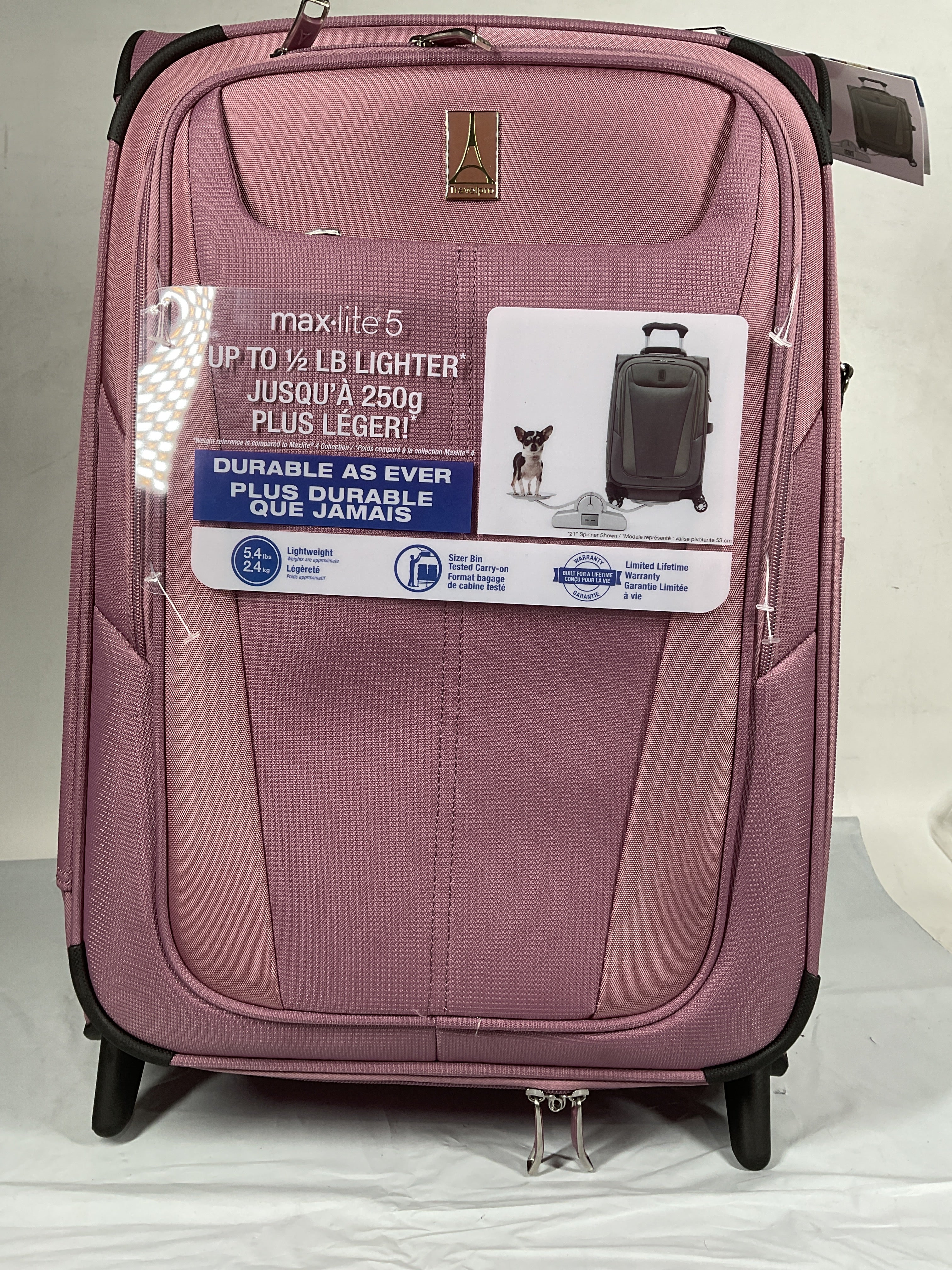 Travelpro Maxlite 5 Softside Expandable Upright 2 Wheel Luggage, Lightweight Suitcase, Men and Women ( Orchid Pink Purple , Carry-on 22-Inch ) Orchid Pink Purple Carry On 22 Inch U4