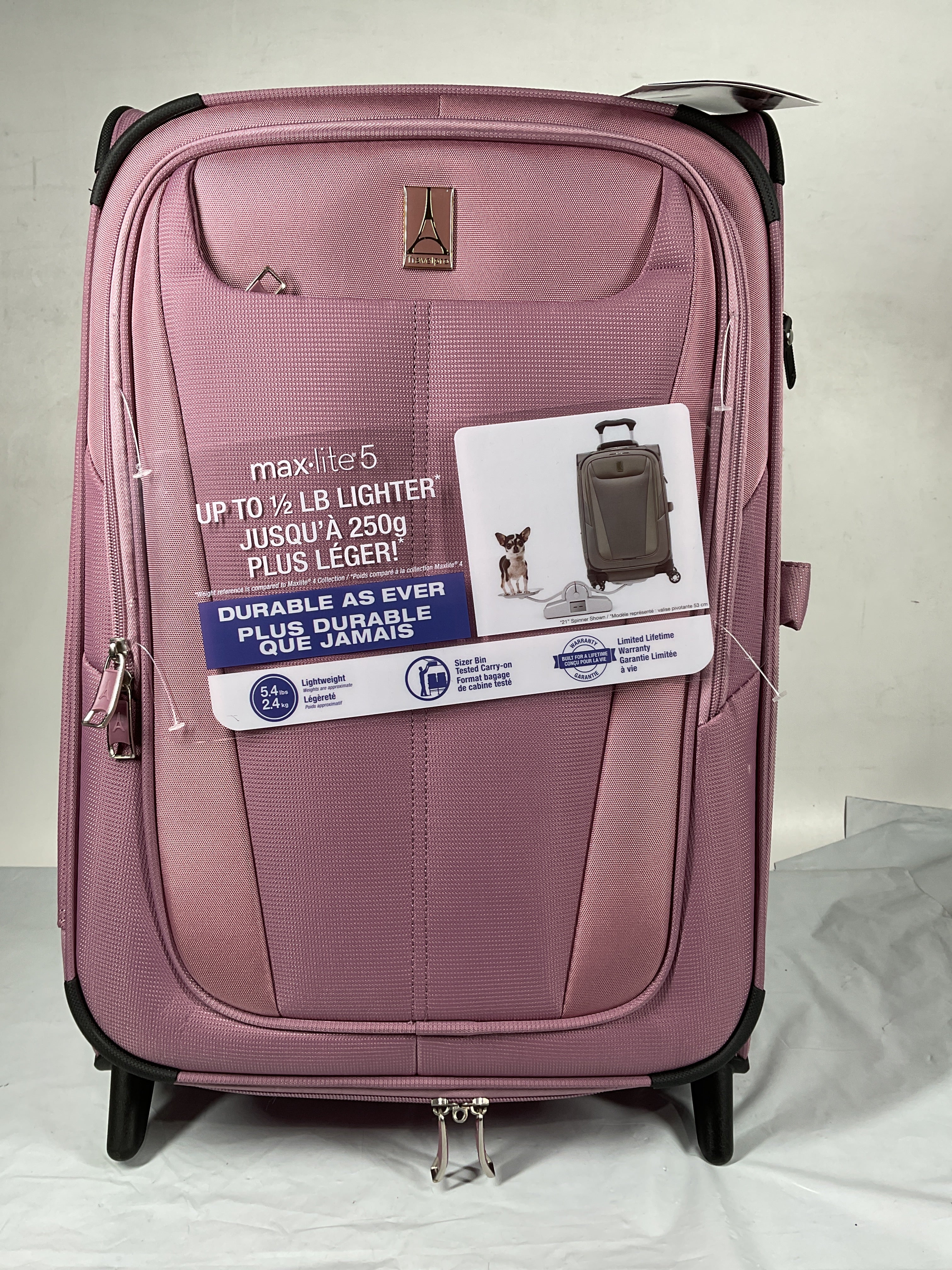 Travelpro Maxlite 5 Softside Expandable Upright 2 Wheel Luggage, Lightweight Suitcase, Men and Women ( Orchid Pink Purple , Carry-on 22-Inch ) Orchid Pink Purple Carry On 22 Inch U5