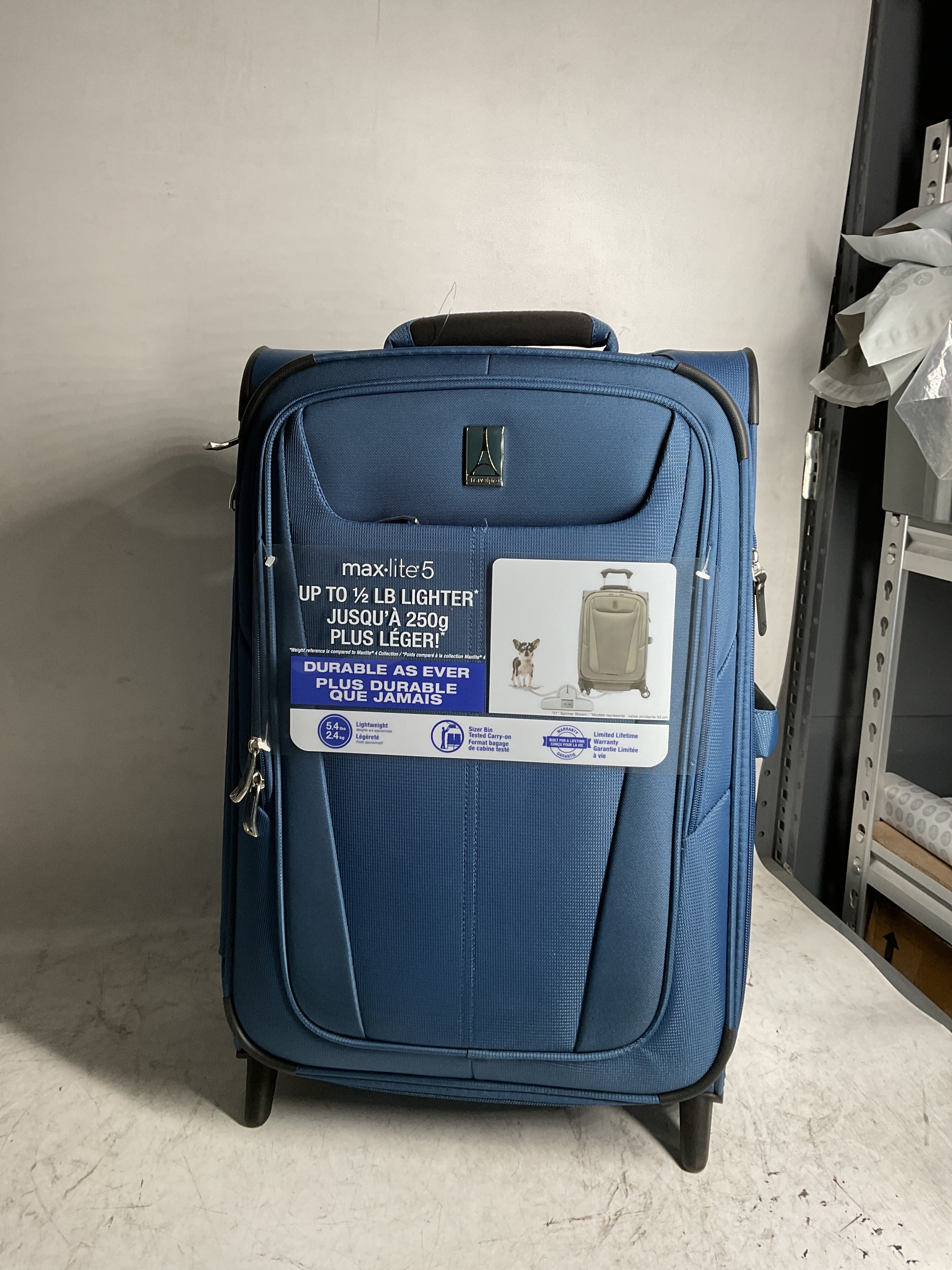 Travelpro Maxlite 5 Softside Expandable Upright 2 Wheel Luggage, Lightweight Suitcase, Men and Women ( Ensign Blue , Carry-on 22-Inch ) Ensign Blue Carry On 22 Inch U27