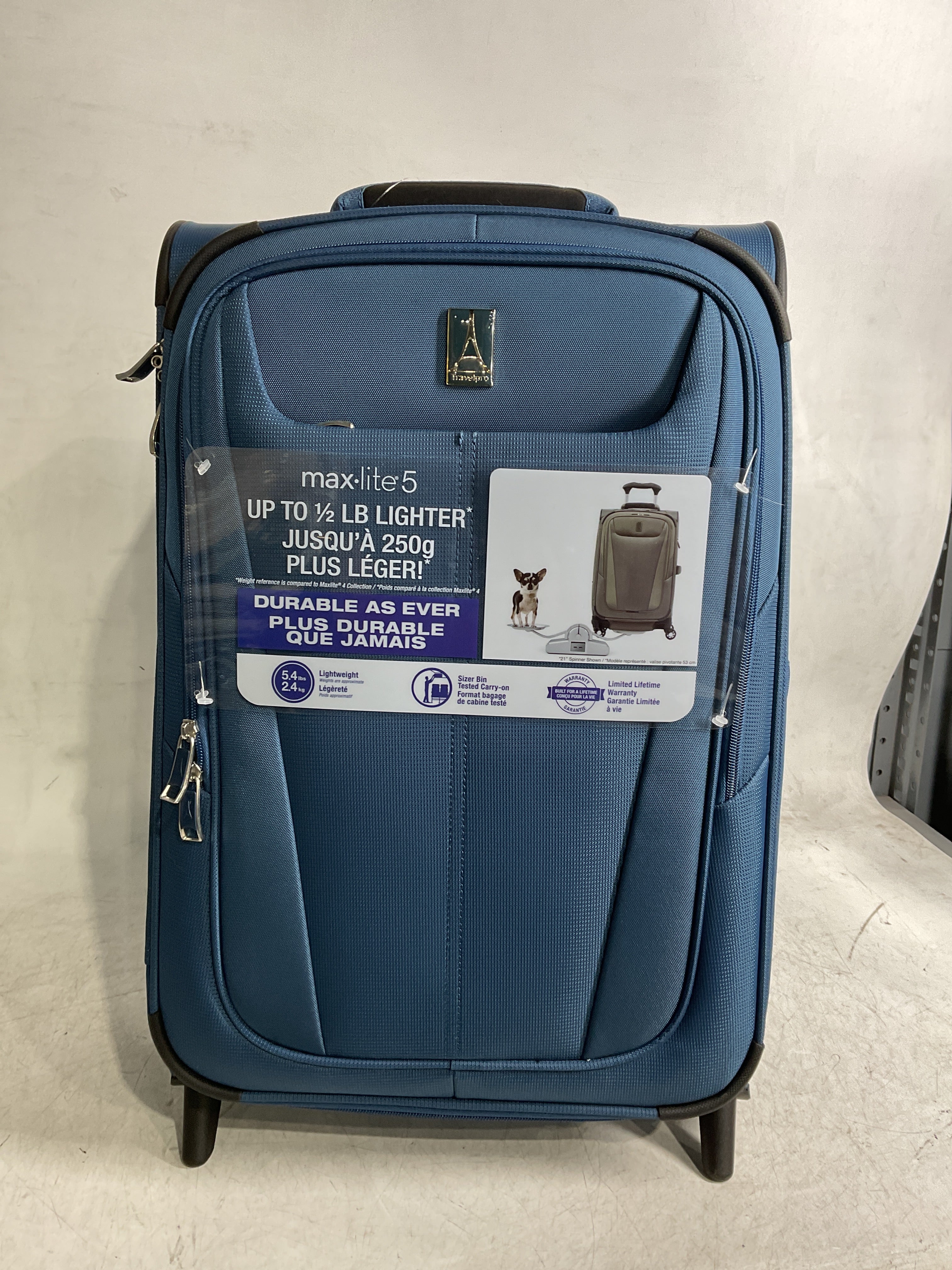Travelpro Maxlite 5 Softside Expandable Upright 2 Wheel Luggage, Lightweight Suitcase, Men and Women ( Ensign Blue , Carry-on 22-Inch ) Ensign Blue Carry On 22 Inch U36