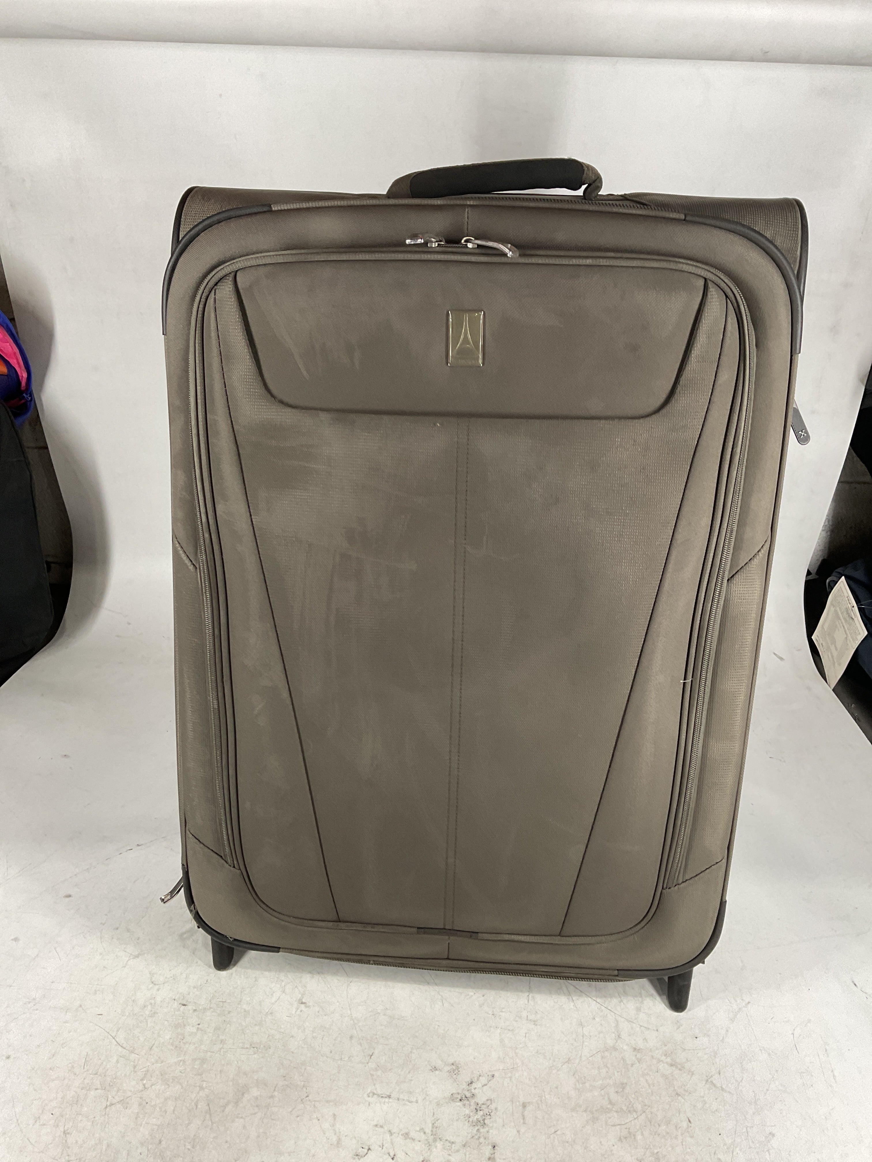 Travelpro Maxlite 5 Softside Expandable Upright 2 Wheel Luggage, Lightweight Suitcase, Men and Women Slate Green Checked Medium 26 Inch U2