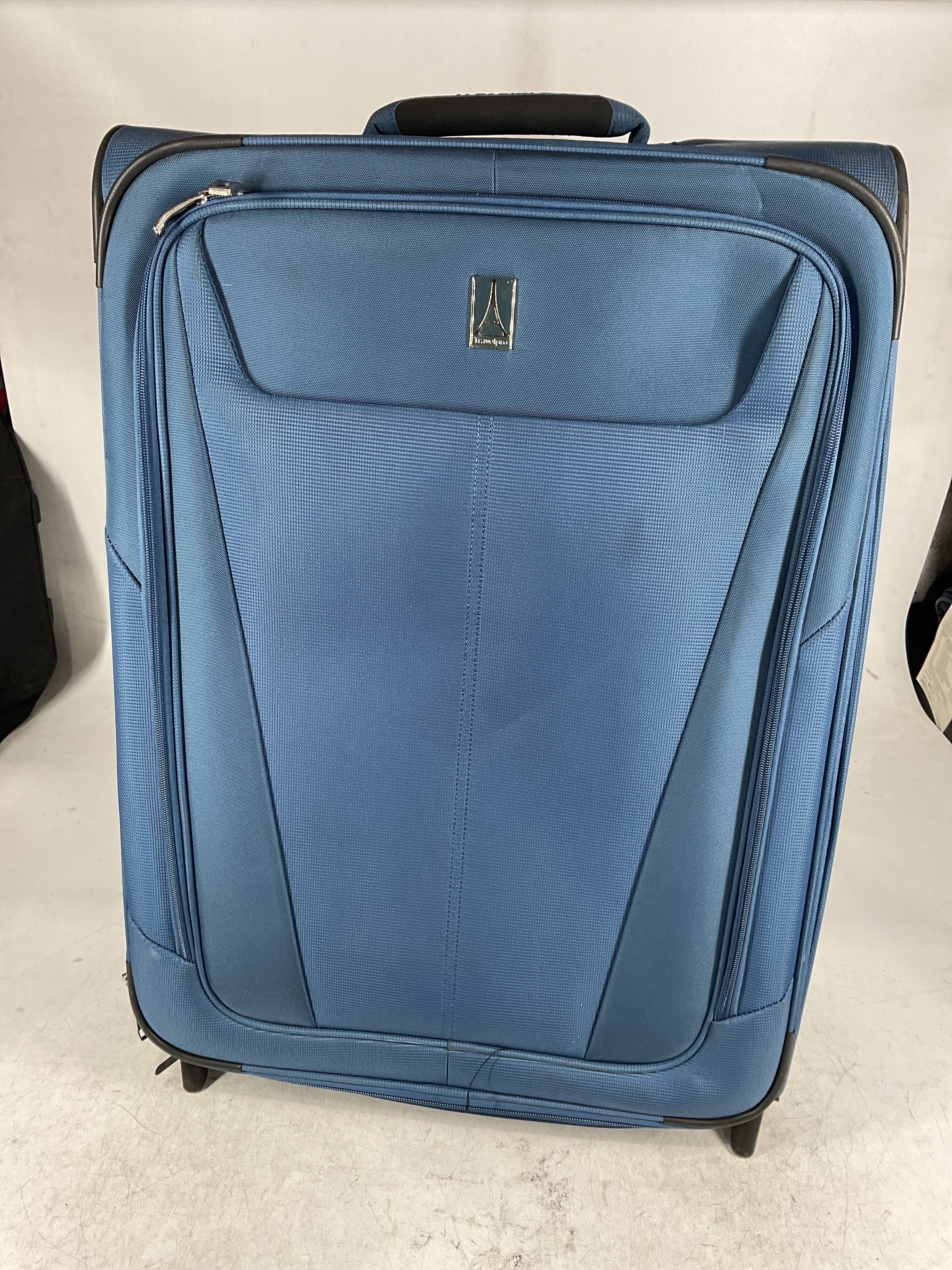 Travelpro Maxlite 5 Softside Expandable Upright 2 Wheel Luggage, Lightweight Suitcase, Men and Women Ensign Blue Checked Medium 26 Inch U12