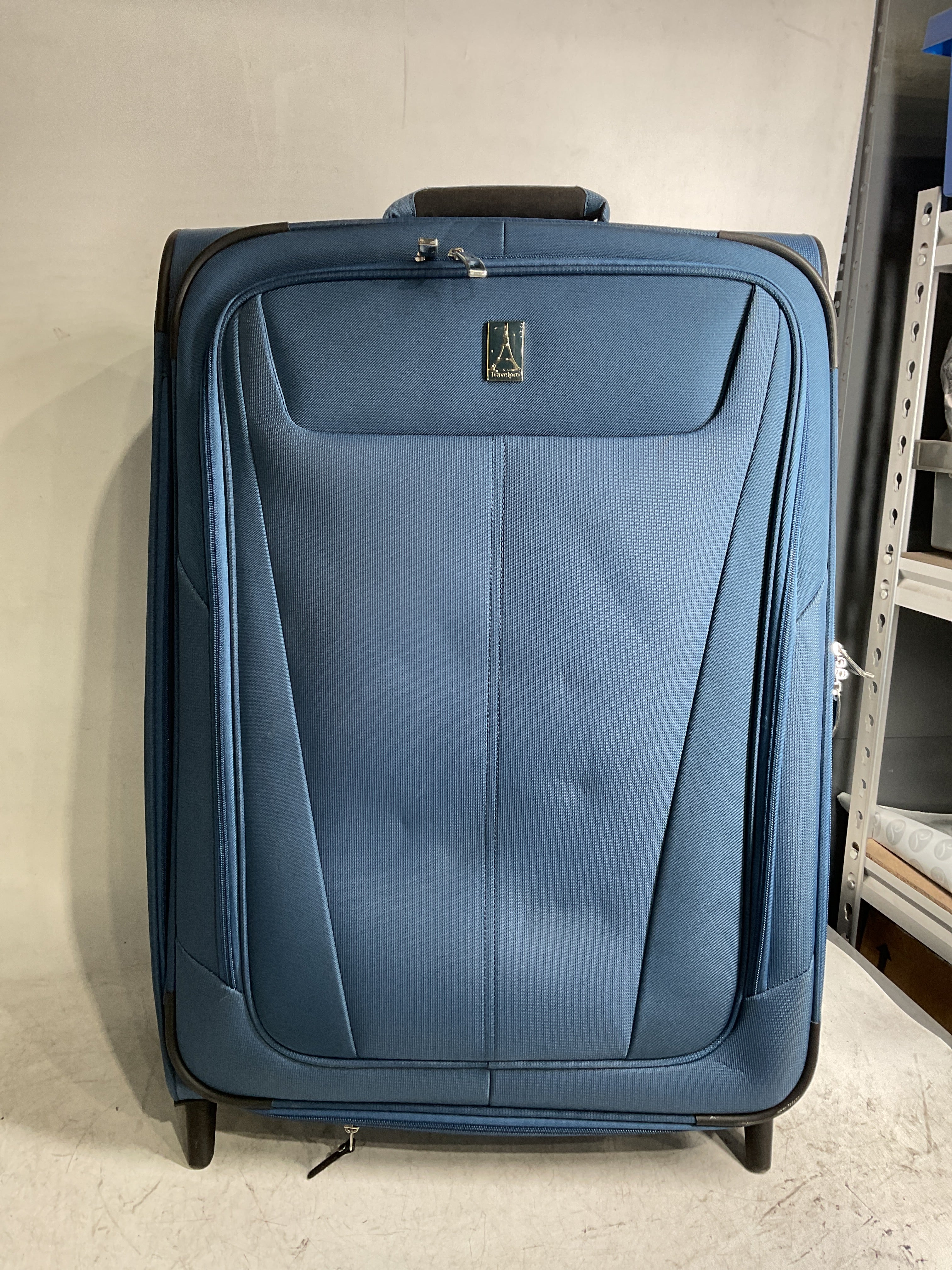 Travelpro Maxlite 5 Softside Expandable Upright 2 Wheel Luggage, Lightweight Suitcase, Men and Women ( Ensign Blue , Checked-Medium 26-Inch ) Ensign Blue Checked Medium 26 Inch U13