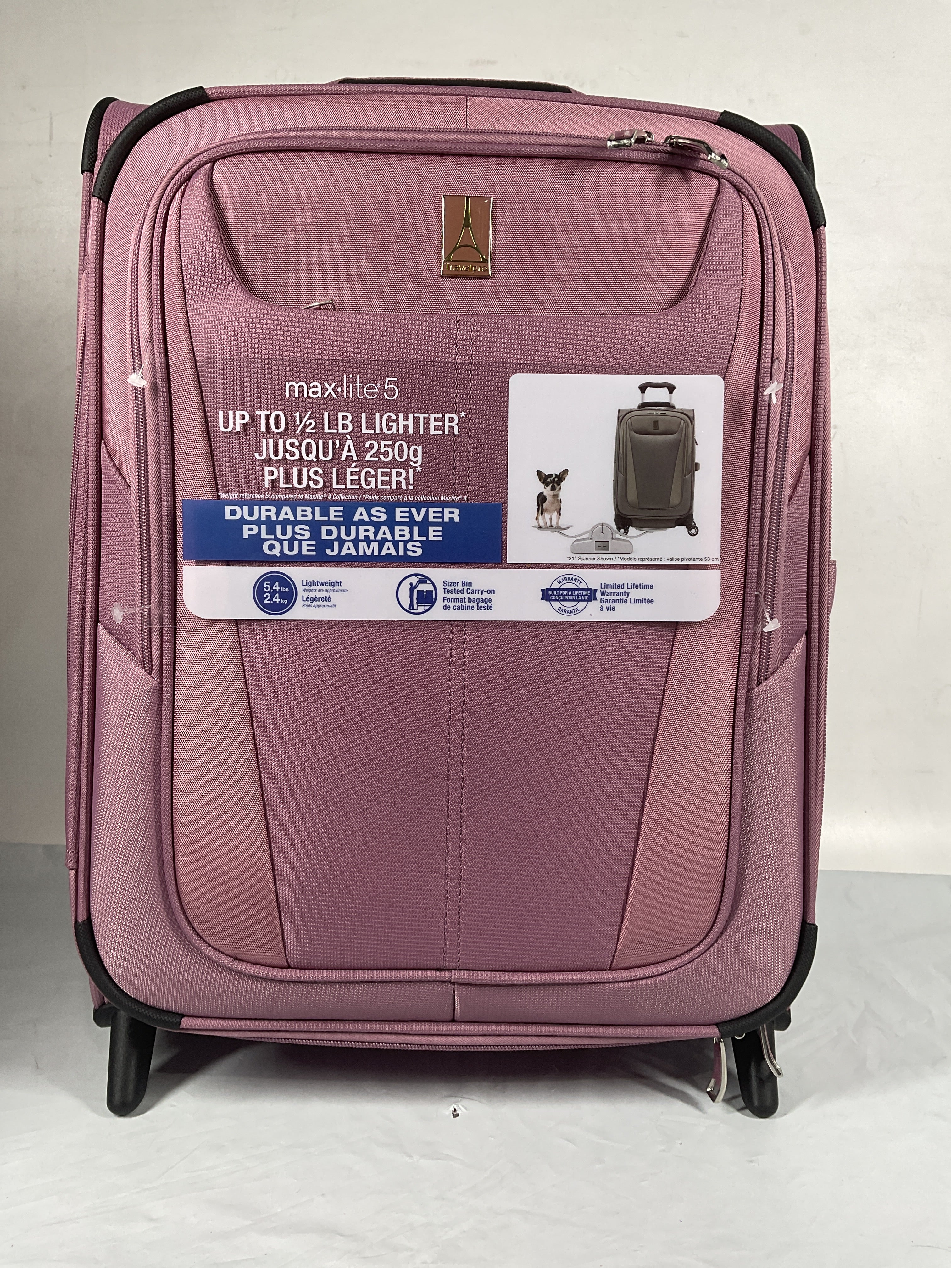 Travelpro Maxlite 5 Softside Expandable Upright 2 Wheel Luggage, Lightweight Suitcase, Men and Women ( Orchid Pink Purple , Carry-on 20-Inch ) Orchid Pink Purple Carry On 20 Inch U2