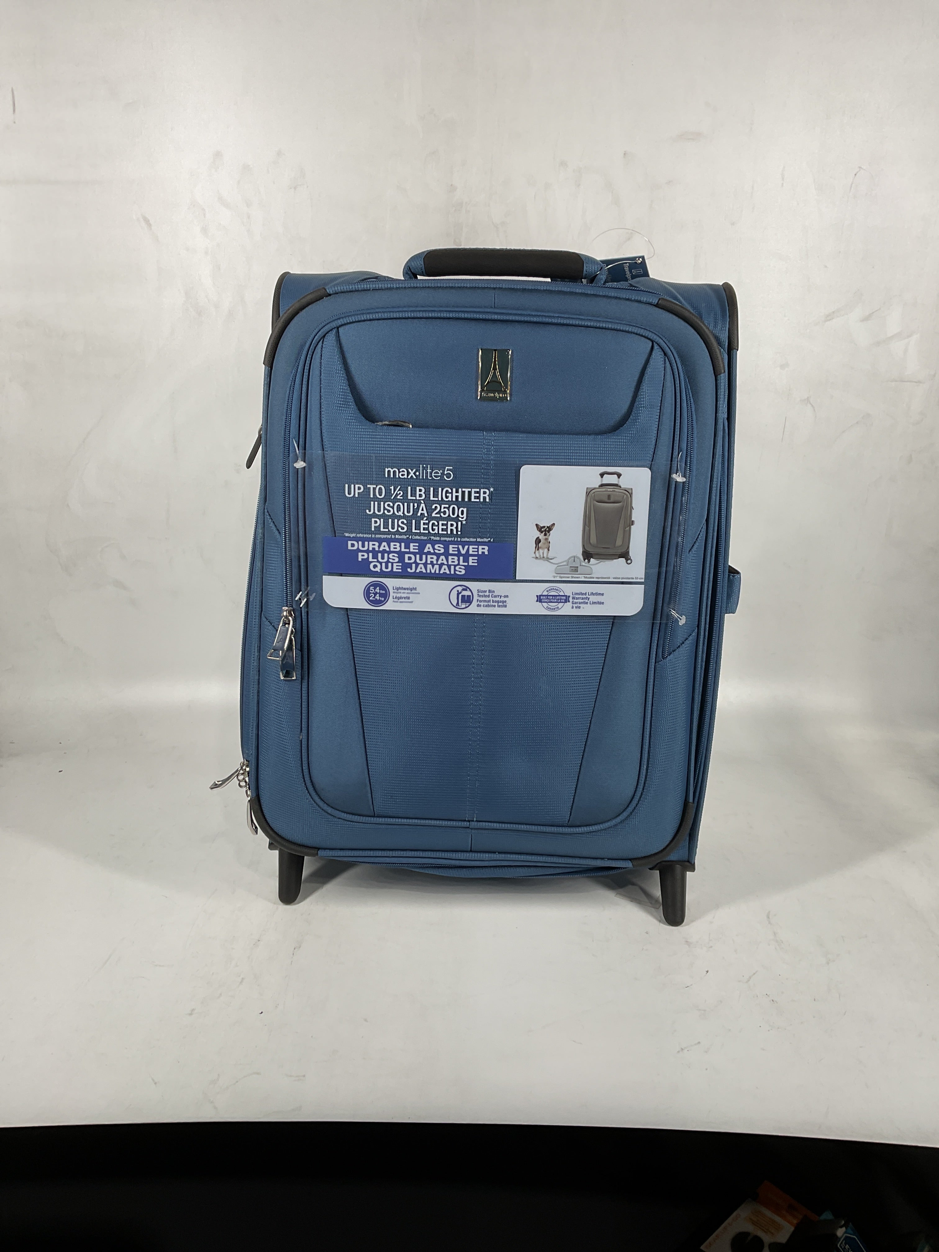 Travelpro Maxlite 5 Softside Expandable Upright 2 Wheel Luggage, Lightweight Suitcase, Men and Women Ensign Blue Carry On 20 Inch U4