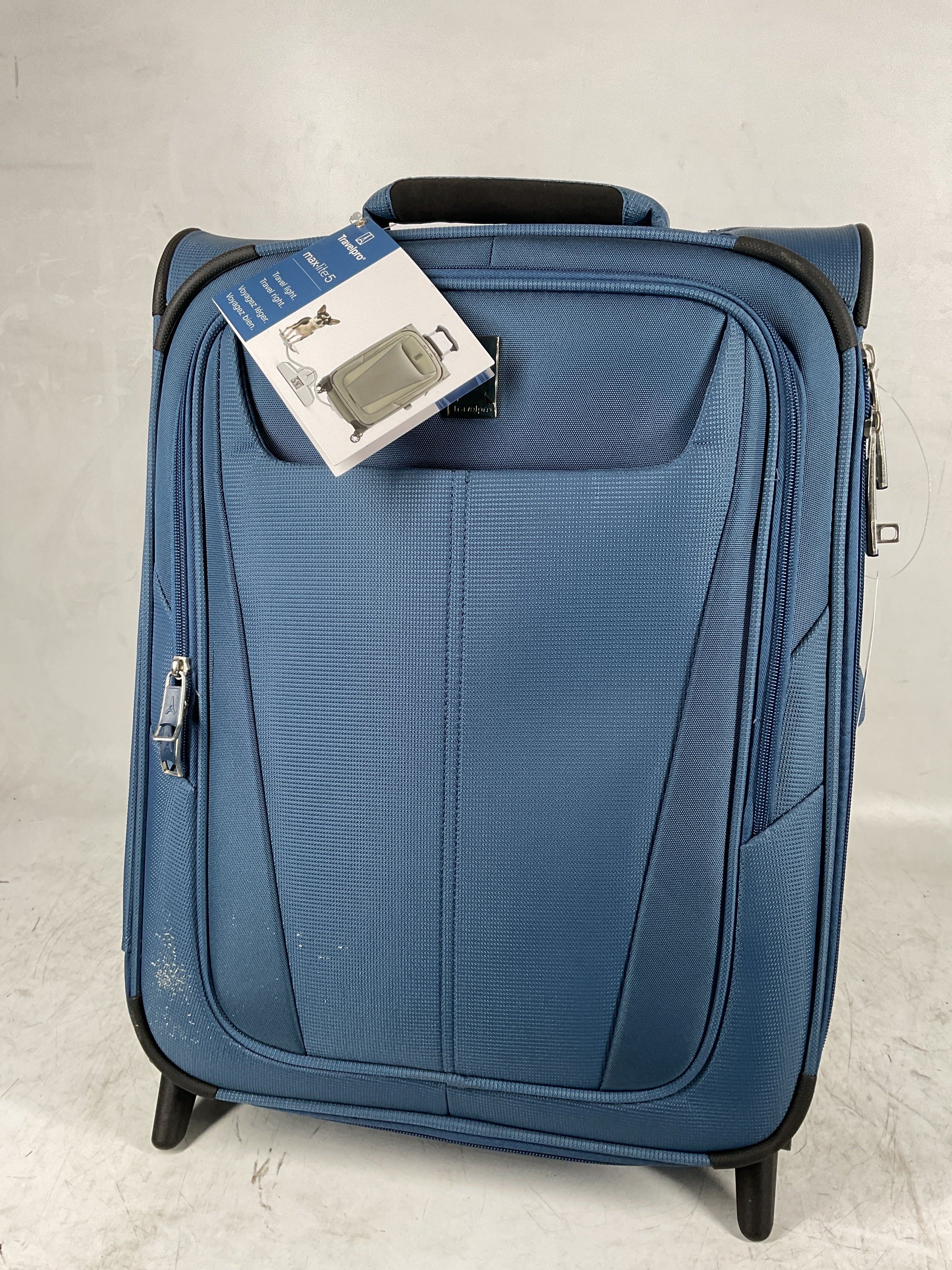 Travelpro Maxlite 5 Softside Expandable Upright 2 Wheel Luggage, Lightweight Suitcase, Men and Women Ensign Blue Carry On 20 Inch U5